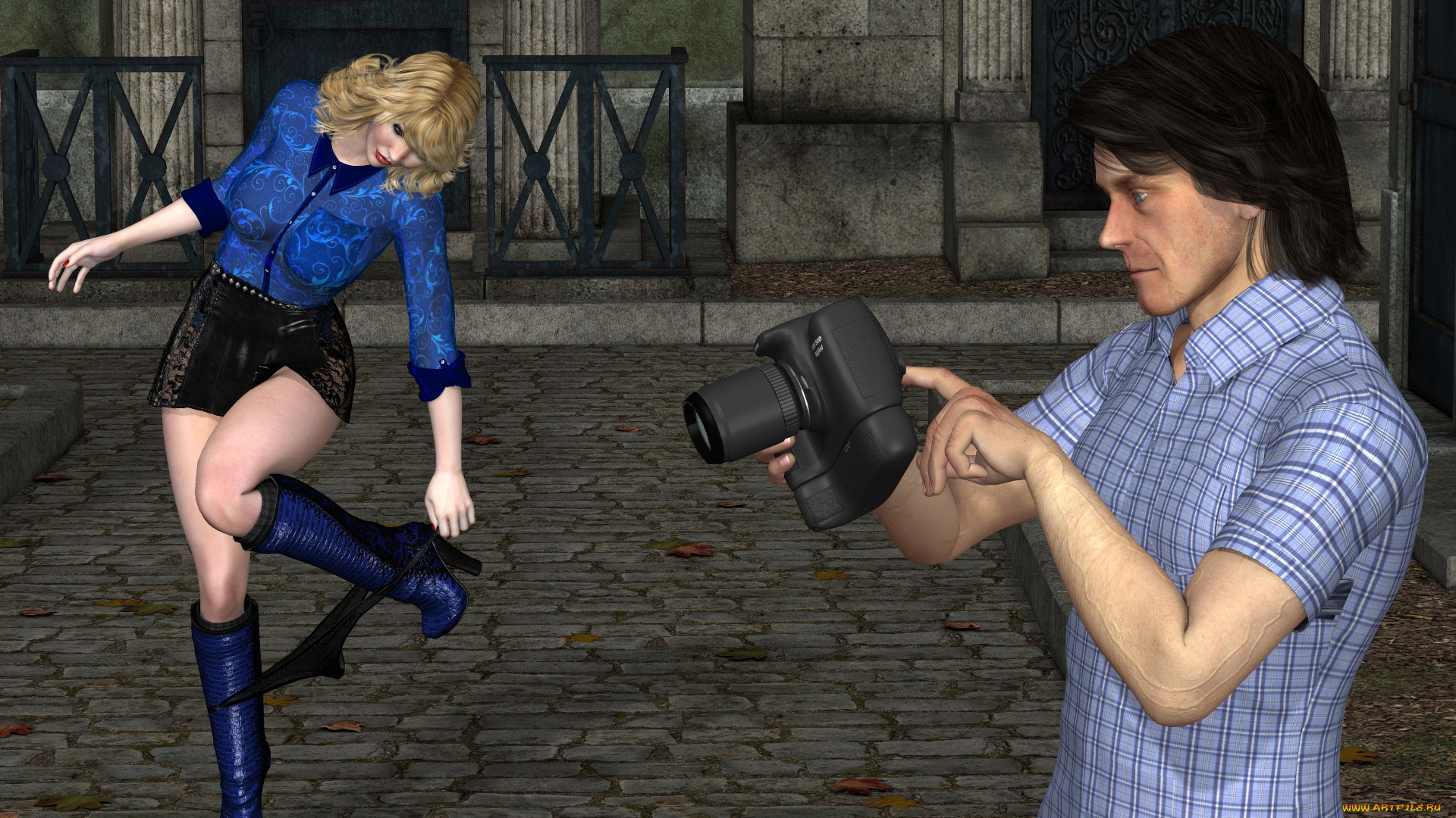 3д, графика, люди, , people, девушка, взгляд, фон, мужчина, фотосесия, улыбка