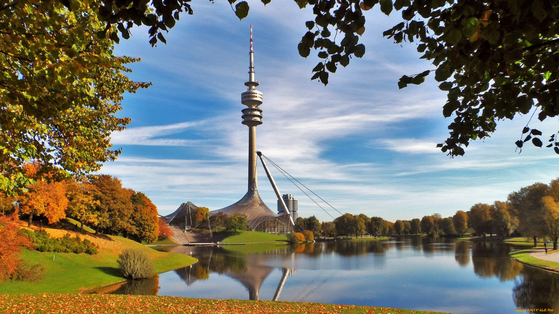 munchen, города, мюнхен, , германия, река, башня