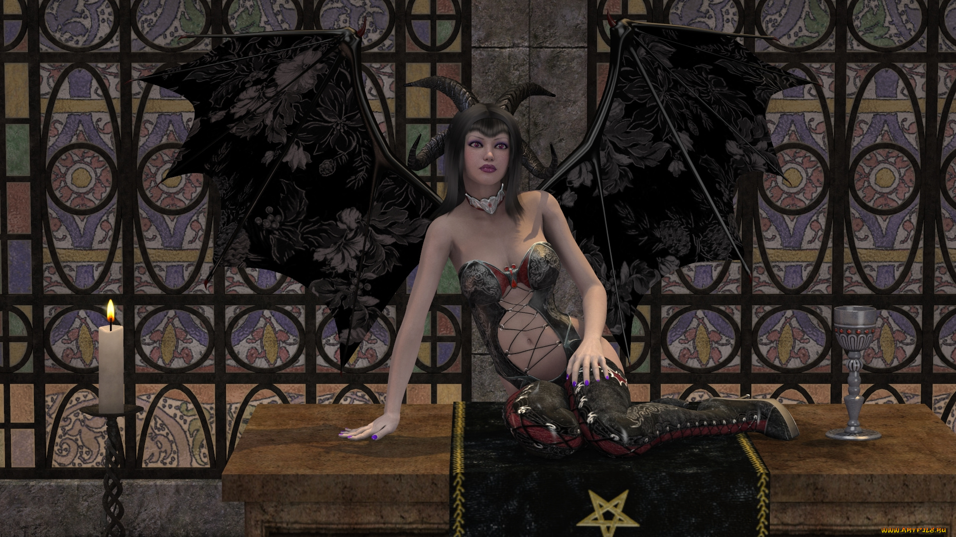 3д, графика, существа, , creatures, фон, взгляд, девушка