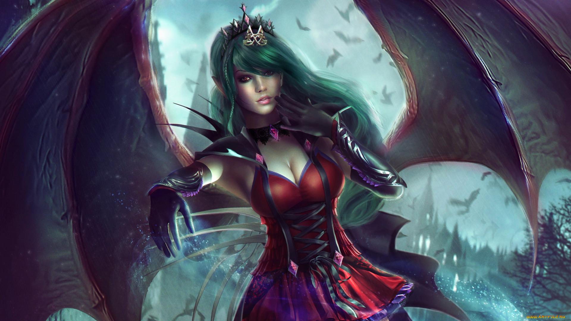 фэнтези, демоны, демон, девушка, крылья