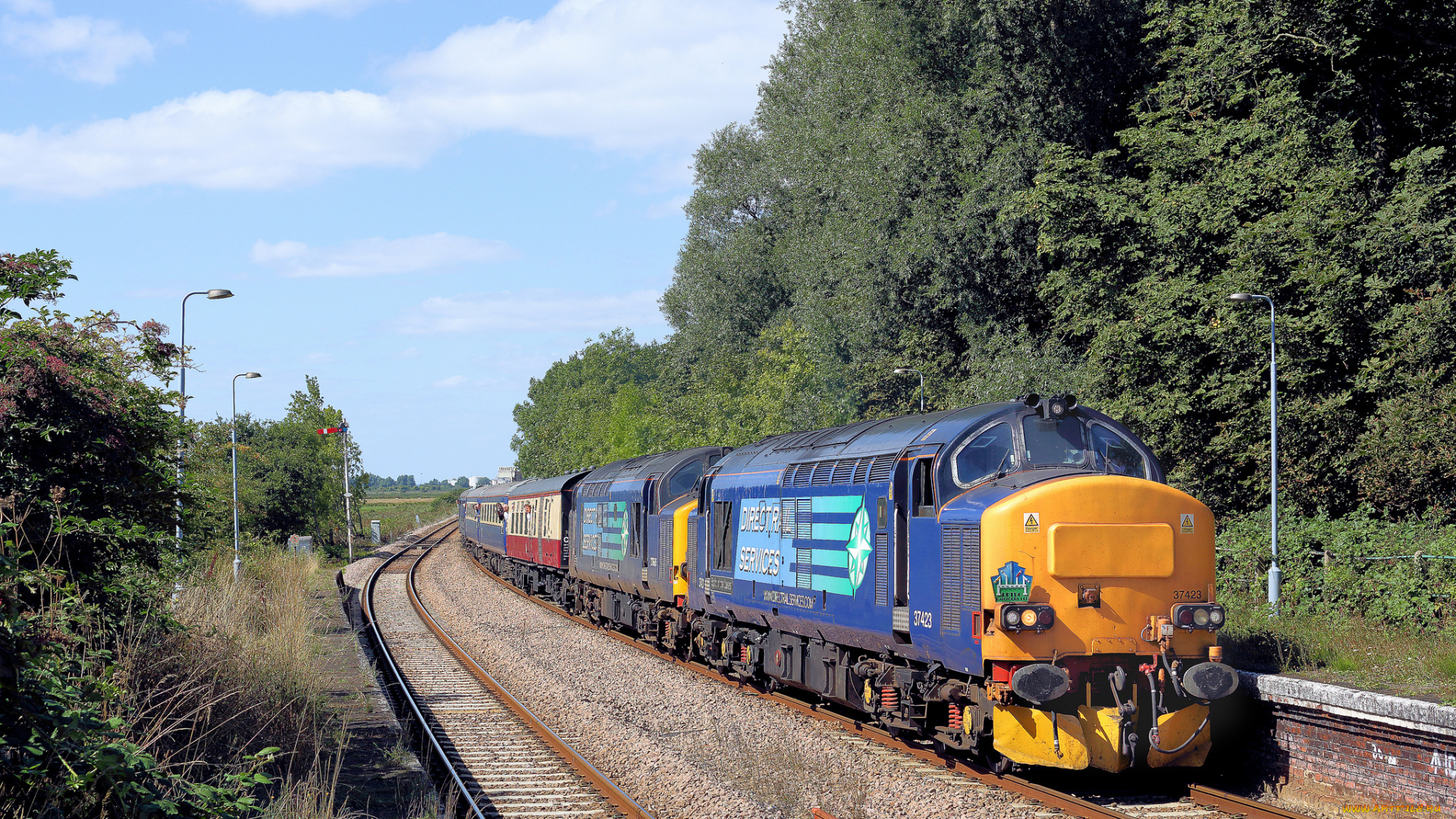 техника, поезда, локомотив, состав, рельсы