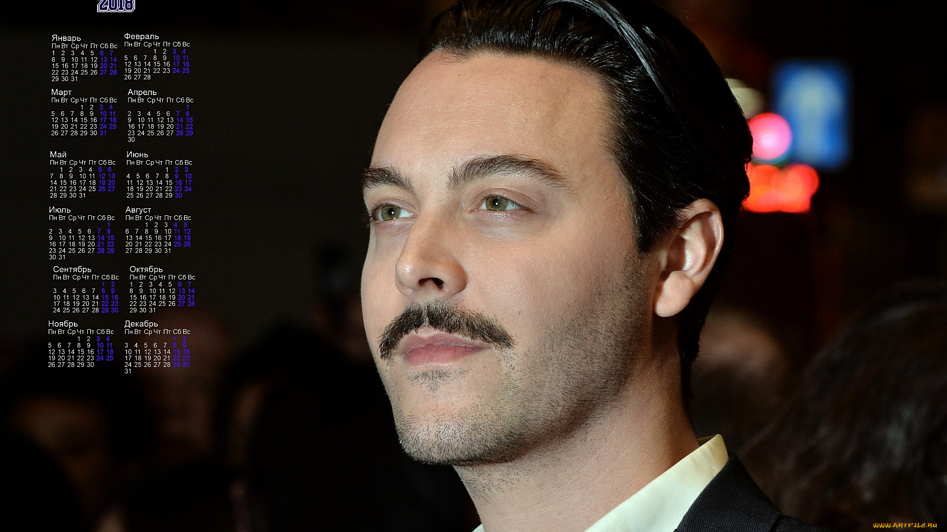 dzhek, khyuston, календари, знаменитости, мужчина, актер, усы