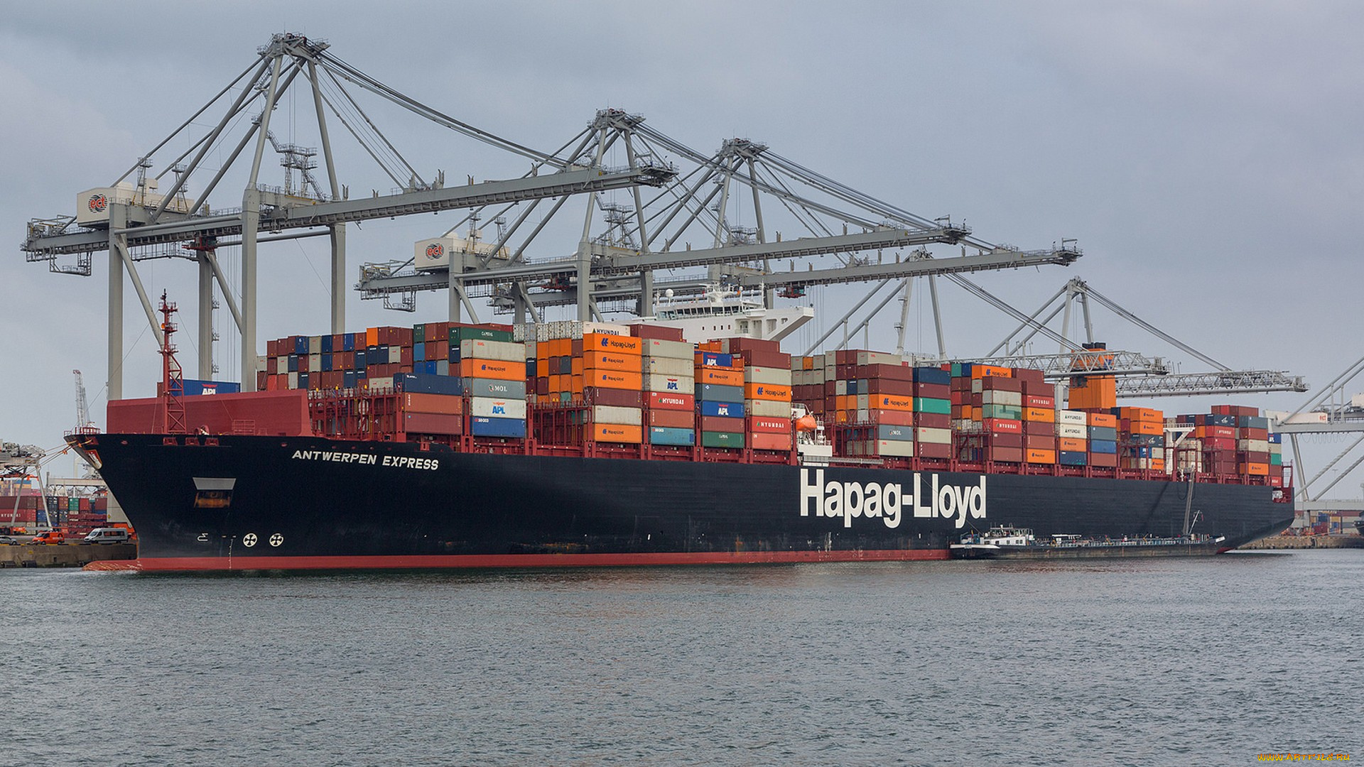 корабли, грузовые, суда, контейнеровоз