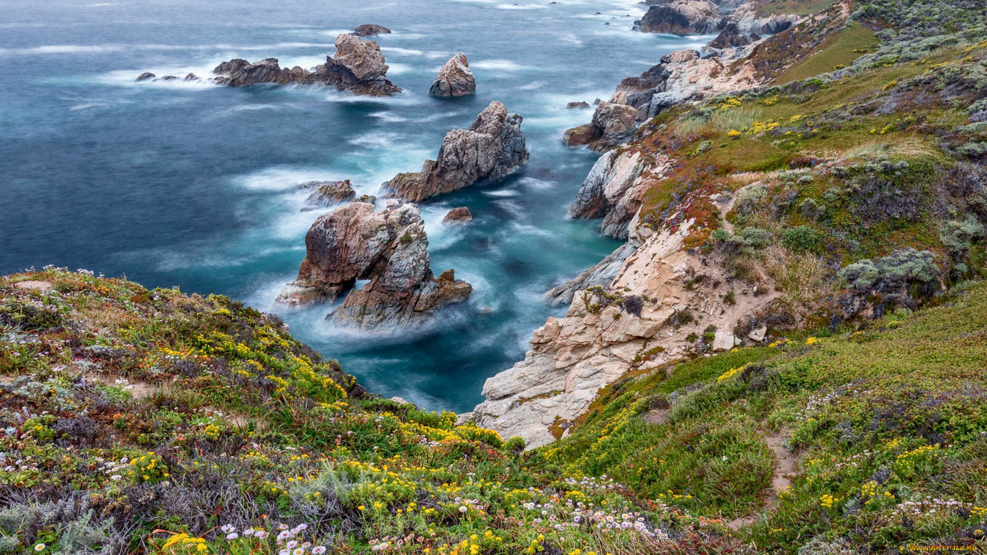 природа, побережье, простор