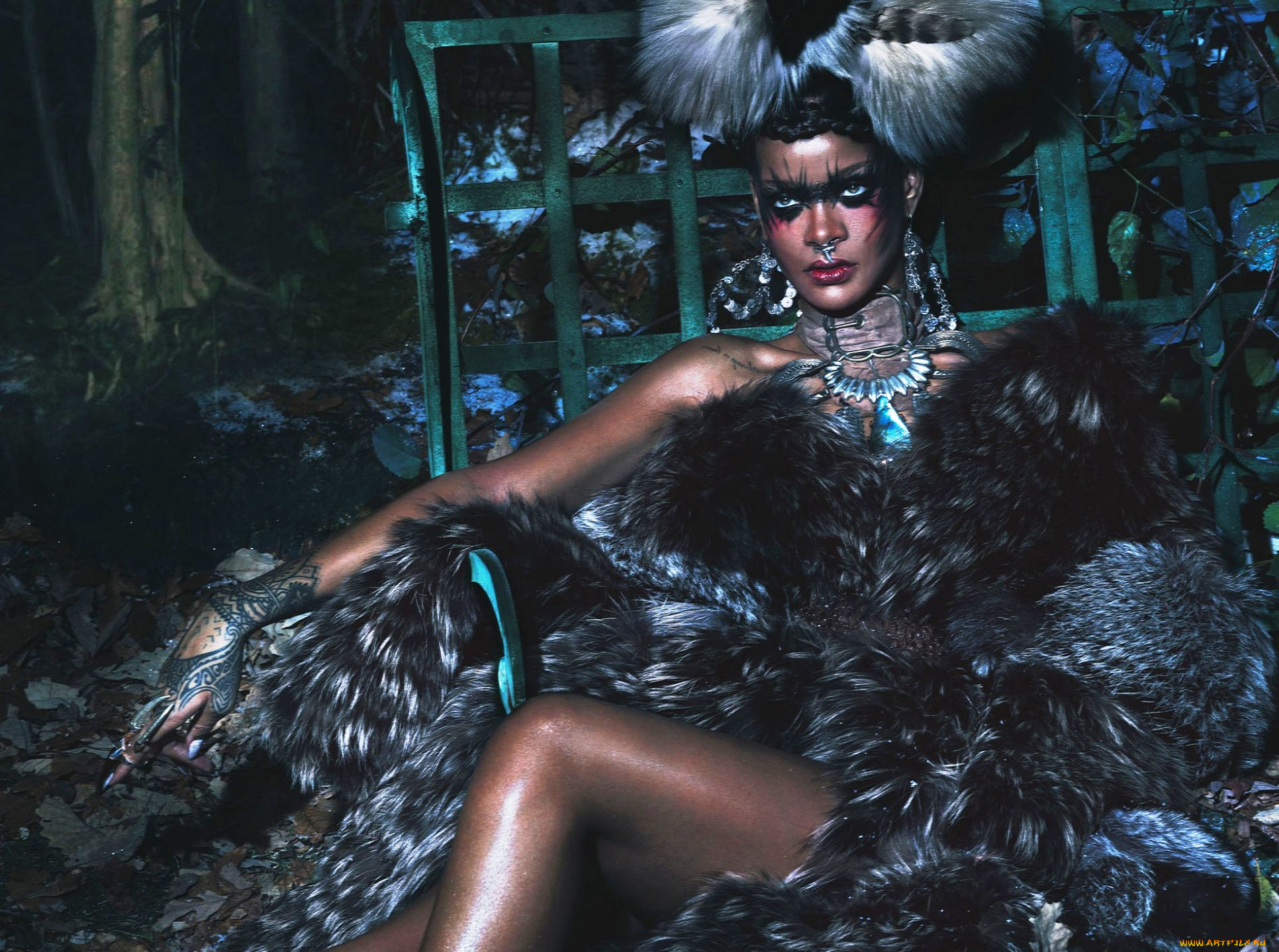 музыка, rihanna, мех, певица, рианна