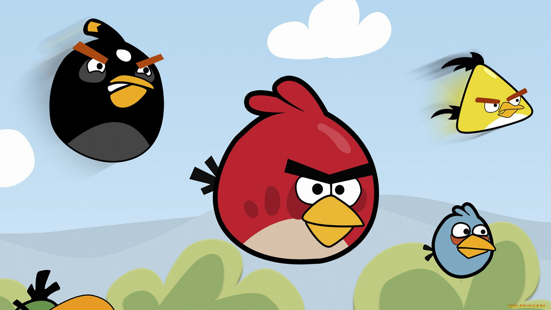 видео, игры, angry, birds, птицы, полет