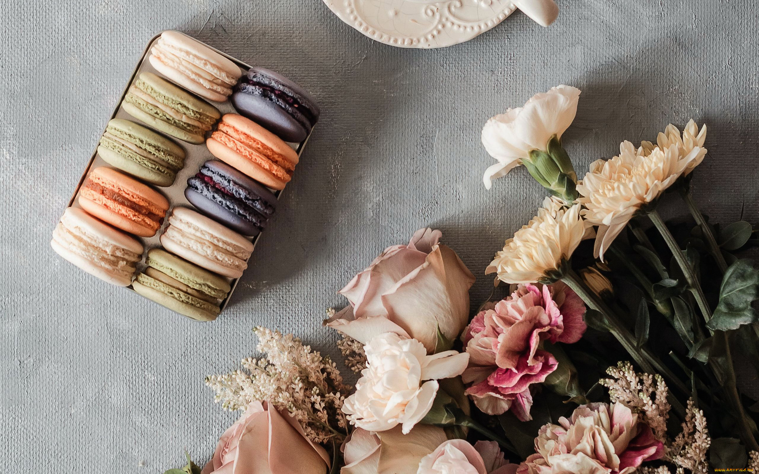 еда, макаруны, печенье, лакомство, ассорти