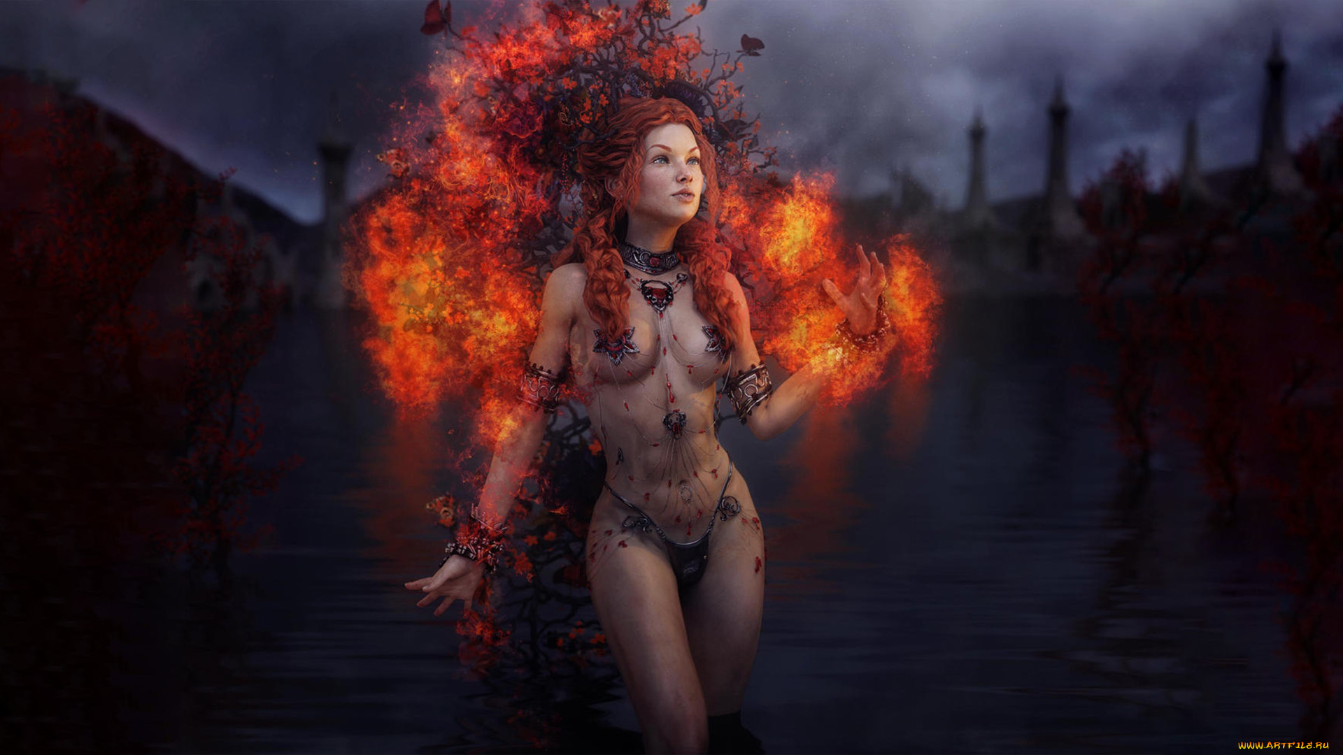 3д, графика, люди, , people, красивая, девушка, магия