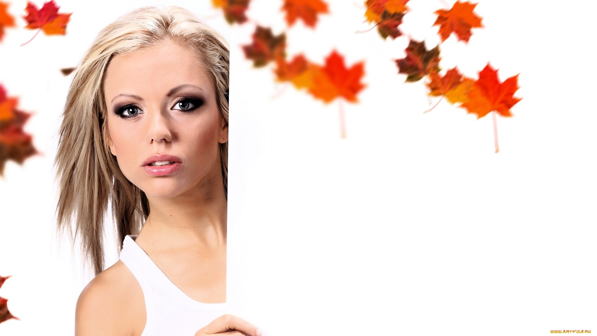 девушки, -, брюнетки, , шатенки, блондинка, платье, листья