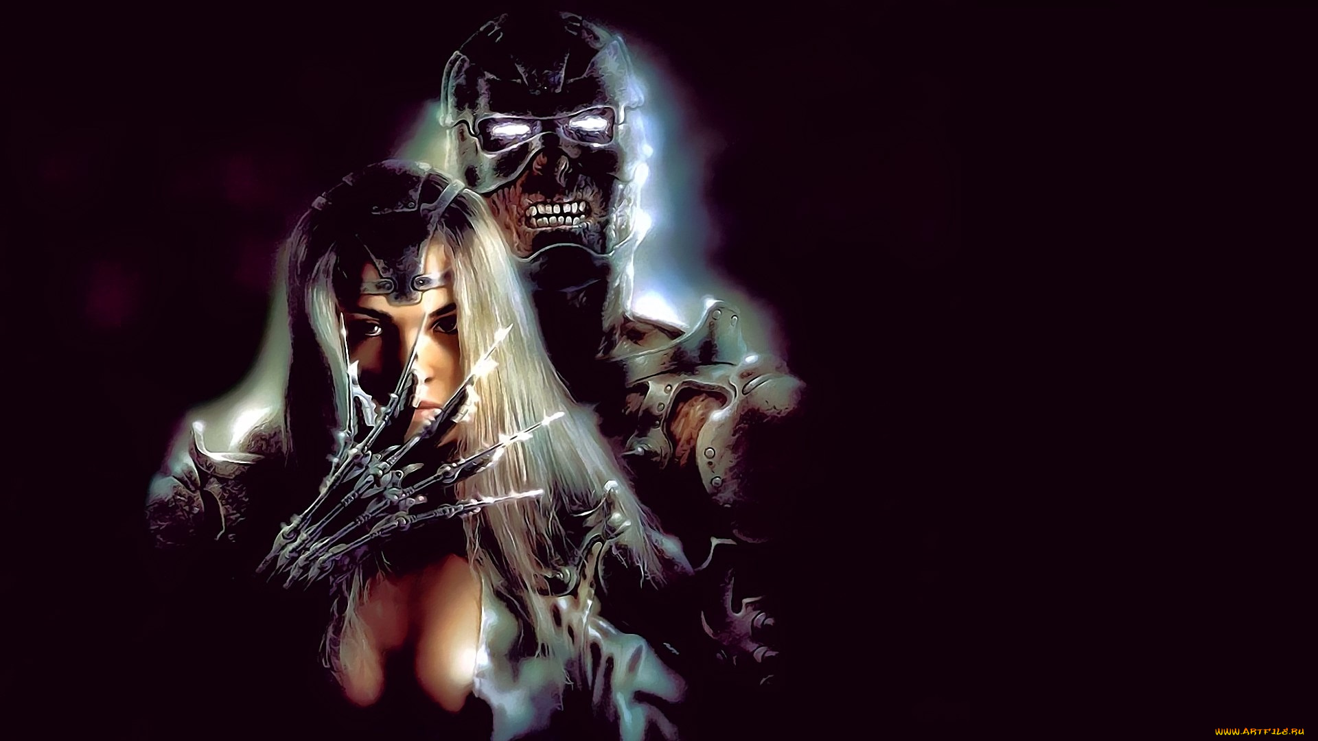 фэнтези, _luis, royo, девушка, лезвия, монстр