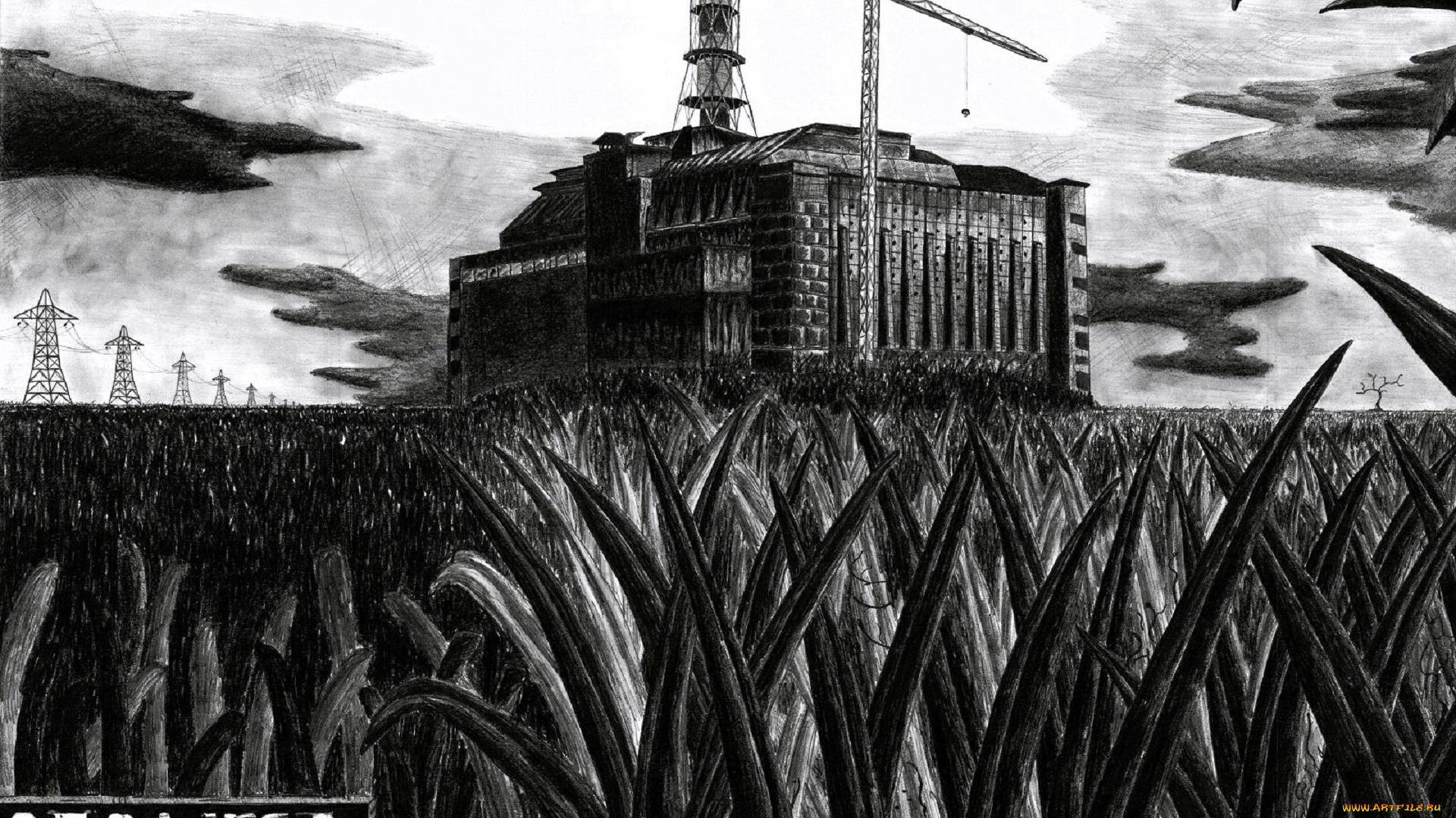 видео, игры, , shadow, of, chernobyl, чернобыль, станция, кран, растения