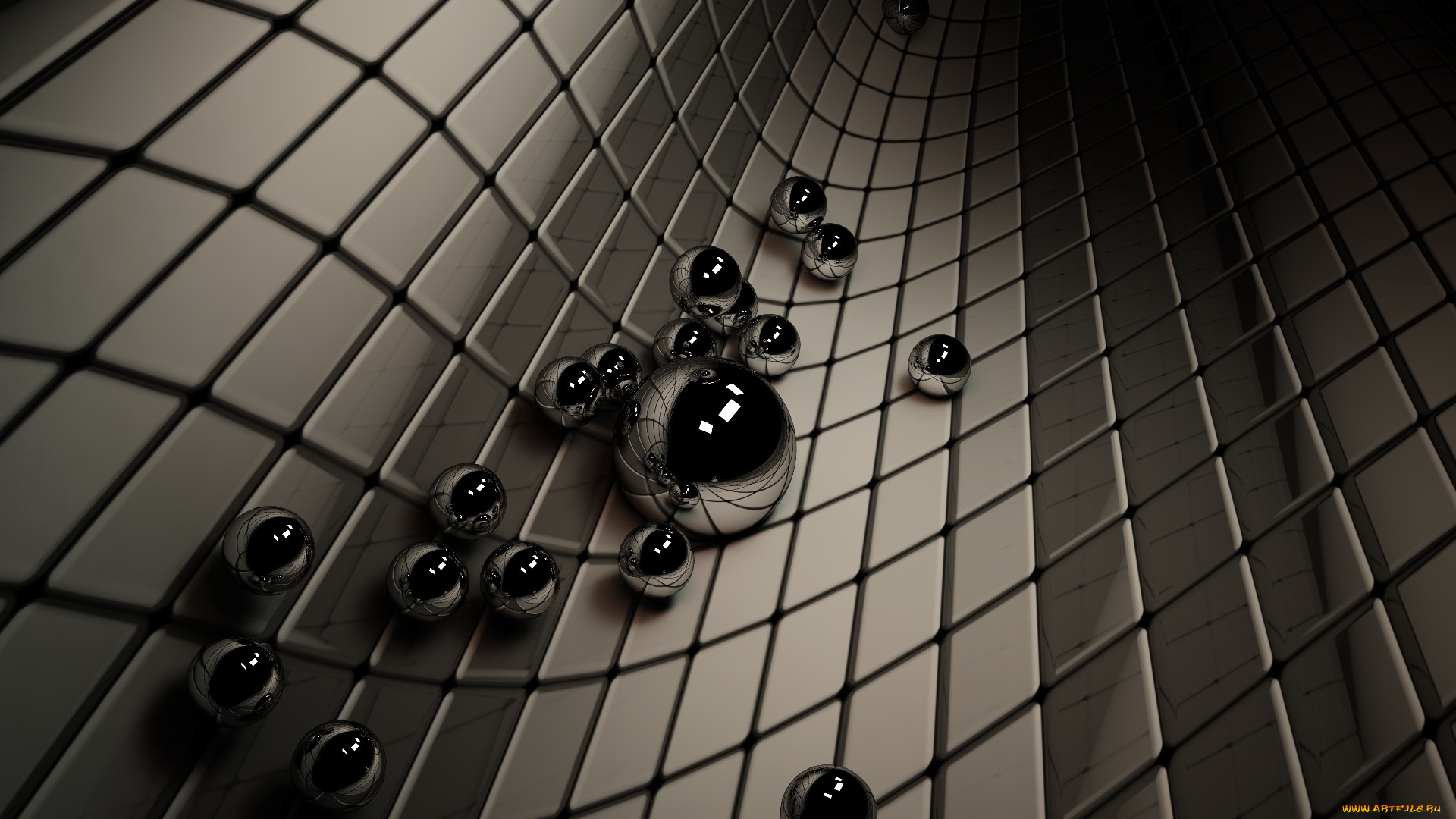 3д, графика, шары, клетка