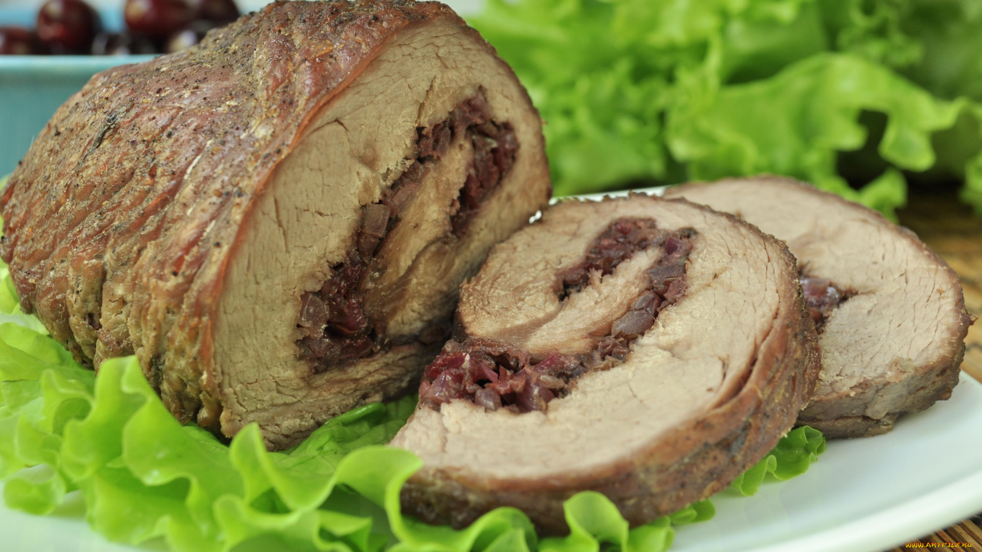 еда, мясные, блюда, мясной, рулет