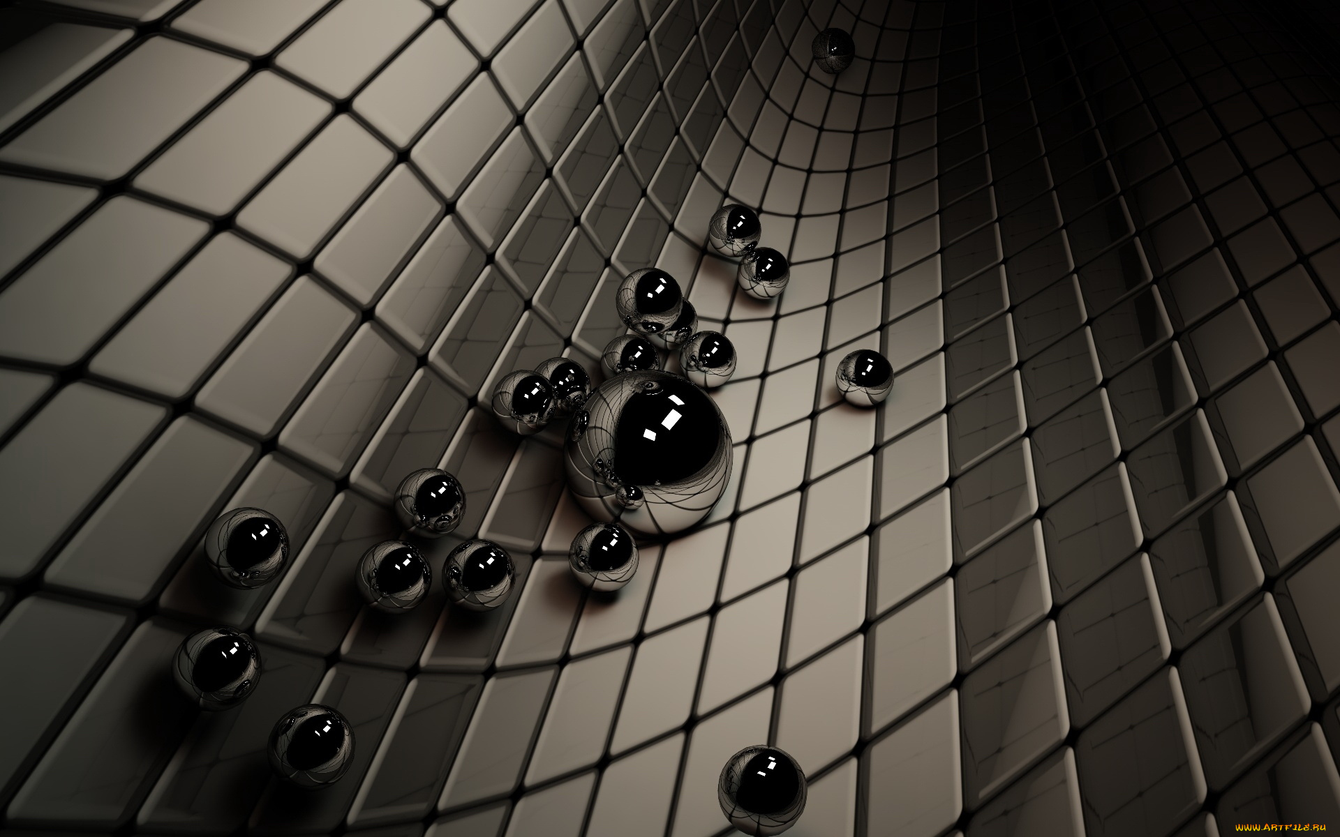 3д, графика, шары, клетка