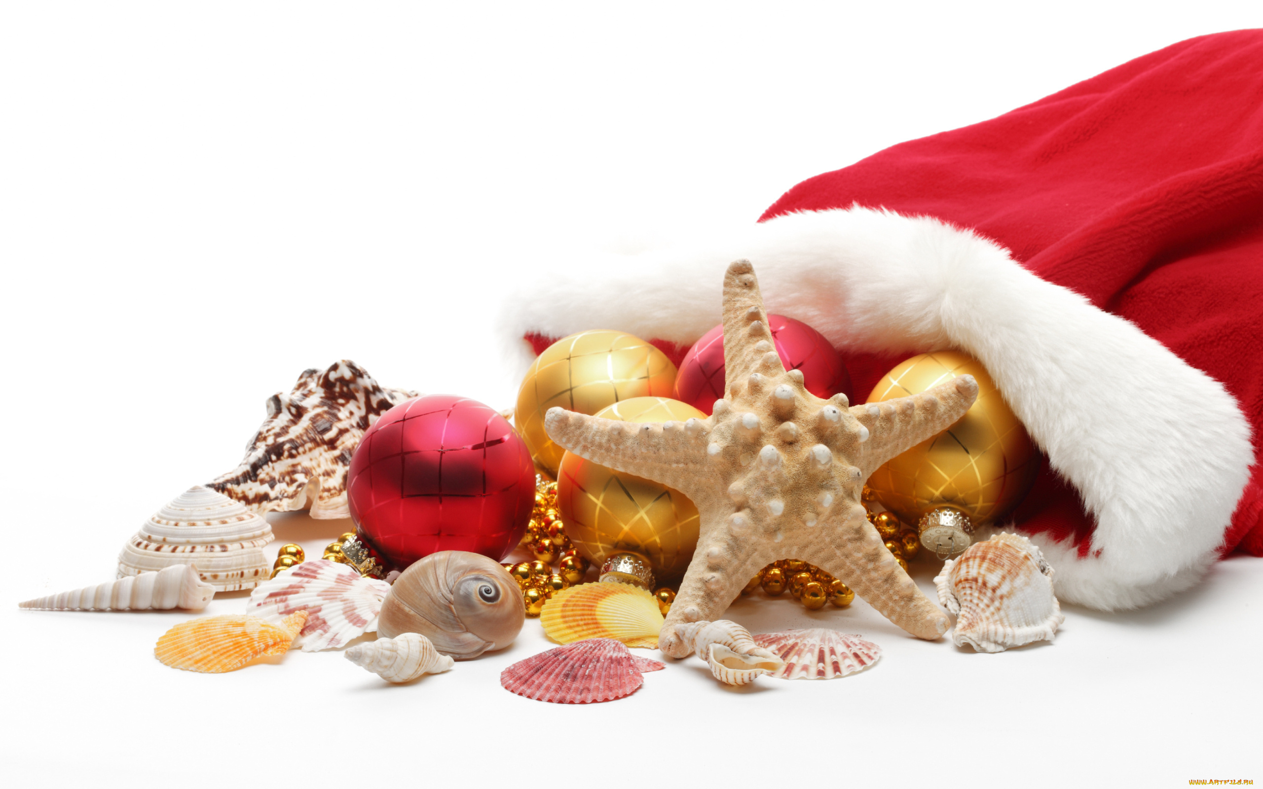 праздничные, шарики, шапка, ракушки, морская, звезда