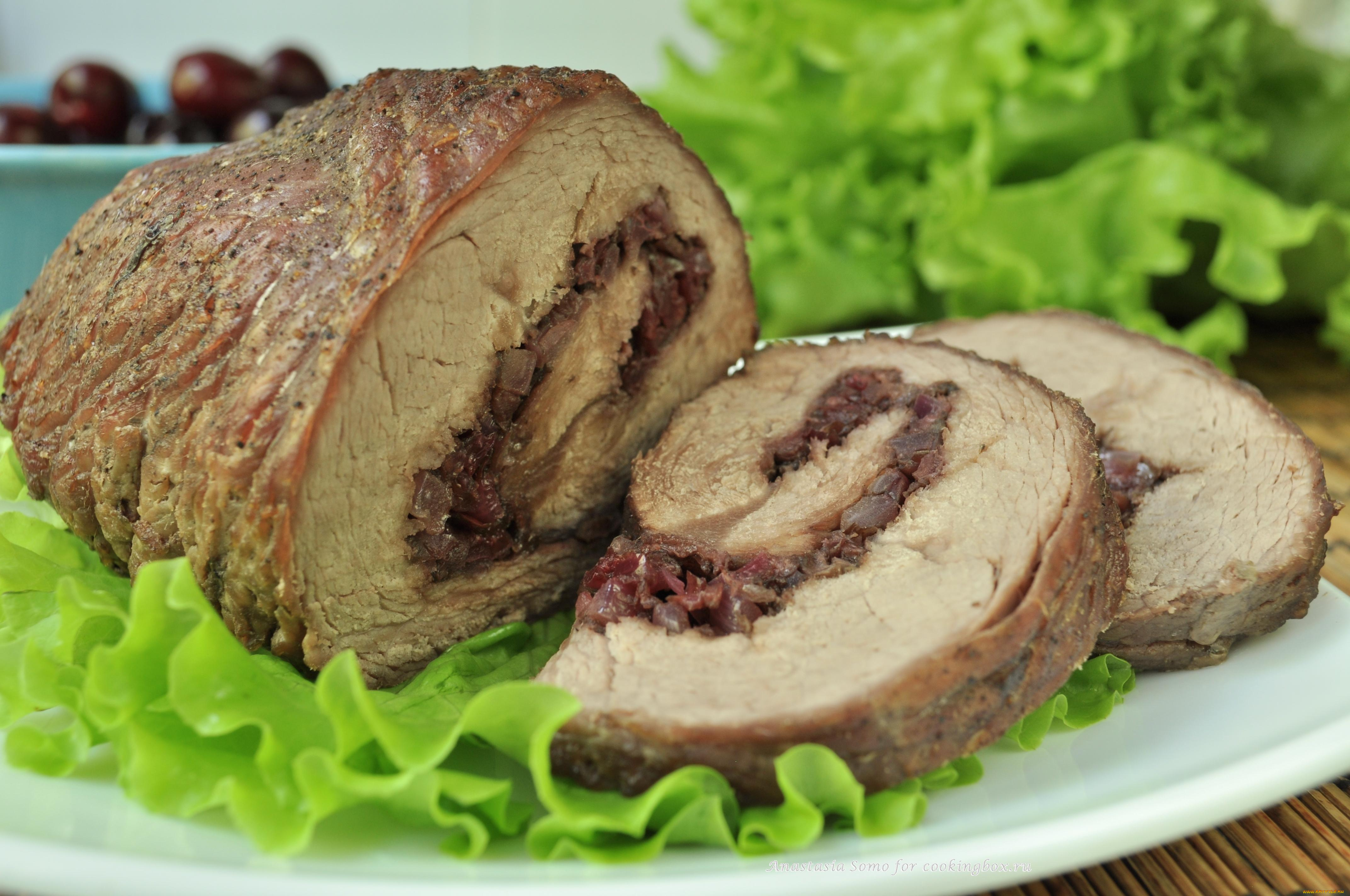 еда, мясные, блюда, мясной, рулет