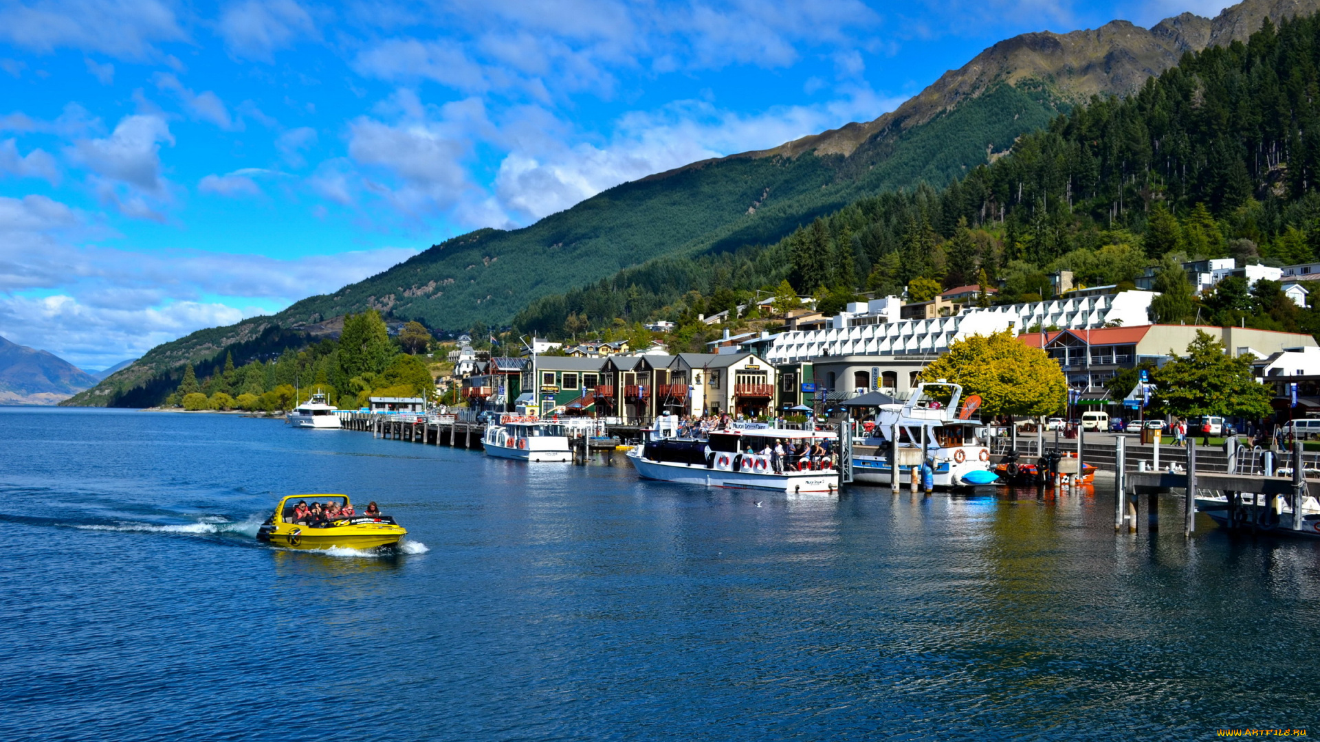 auckland, new, zealand, города, пейзажи, река, дома, пейзаж