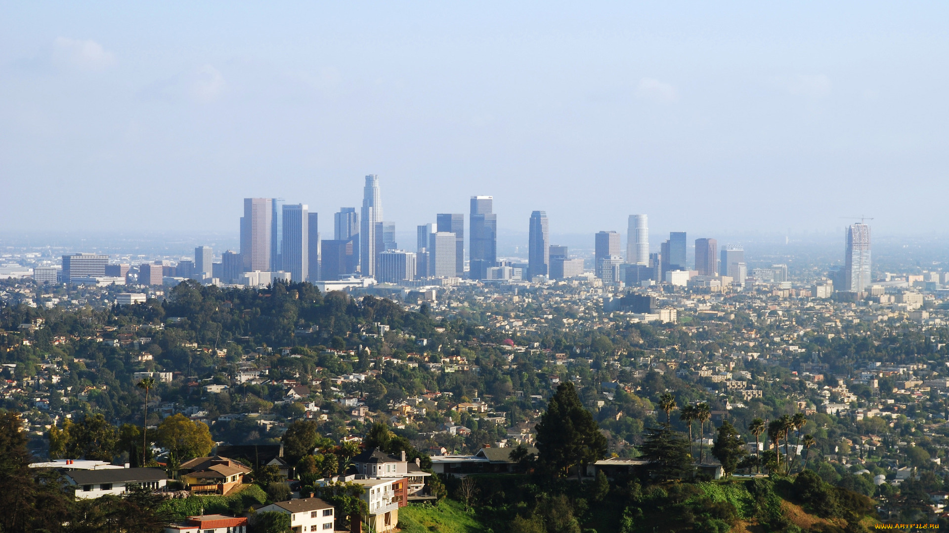 города, панорамы, los, angeles