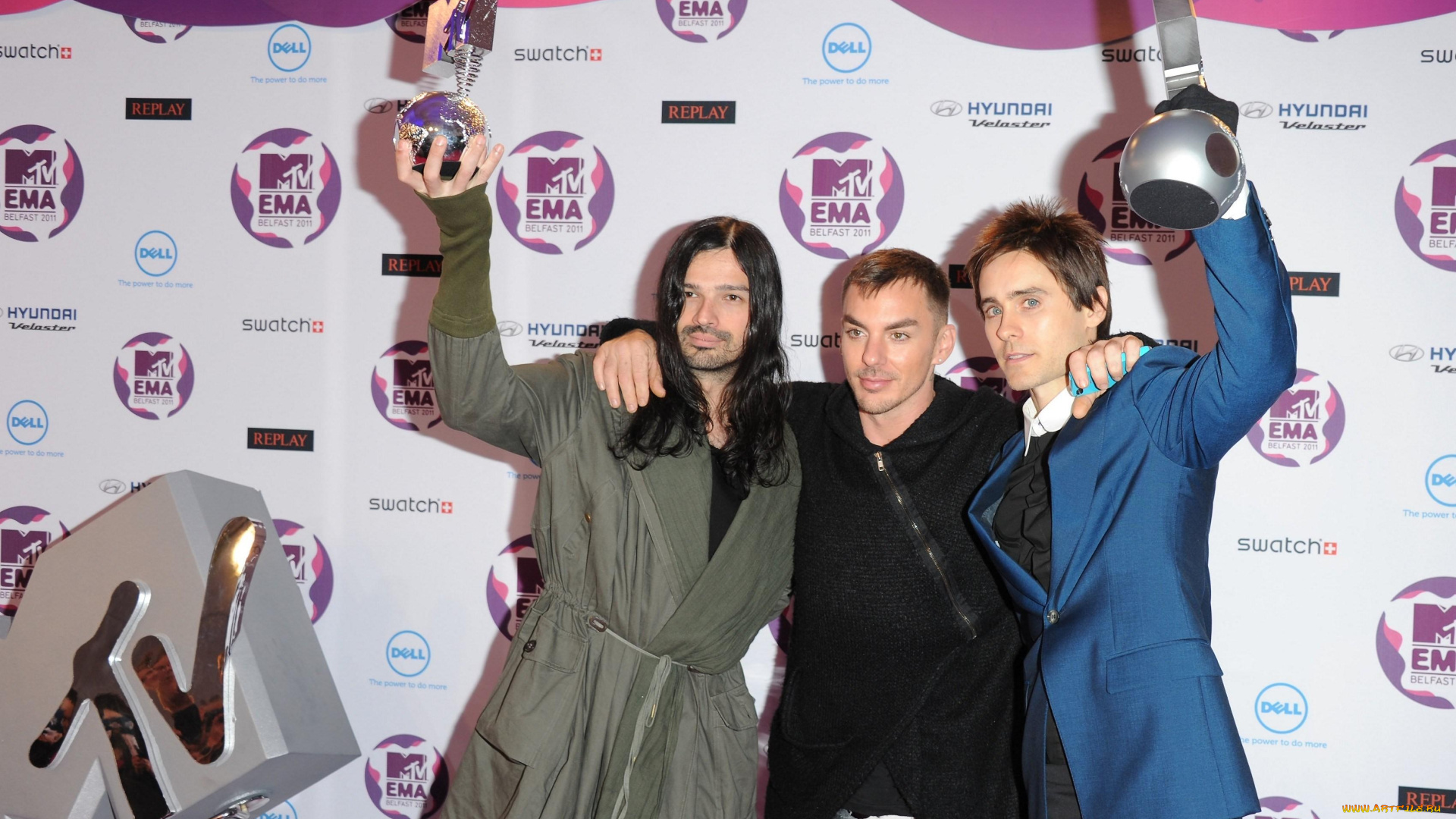музыка, 30, seconds, to, mars, премия, ema, джаред, лето, tomo, milichevic, jared, leto, shannon, mtv