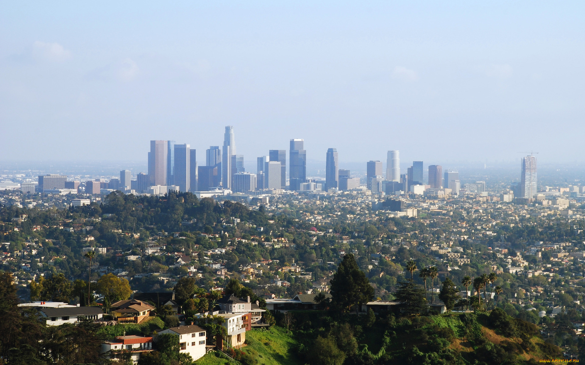 города, панорамы, los, angeles