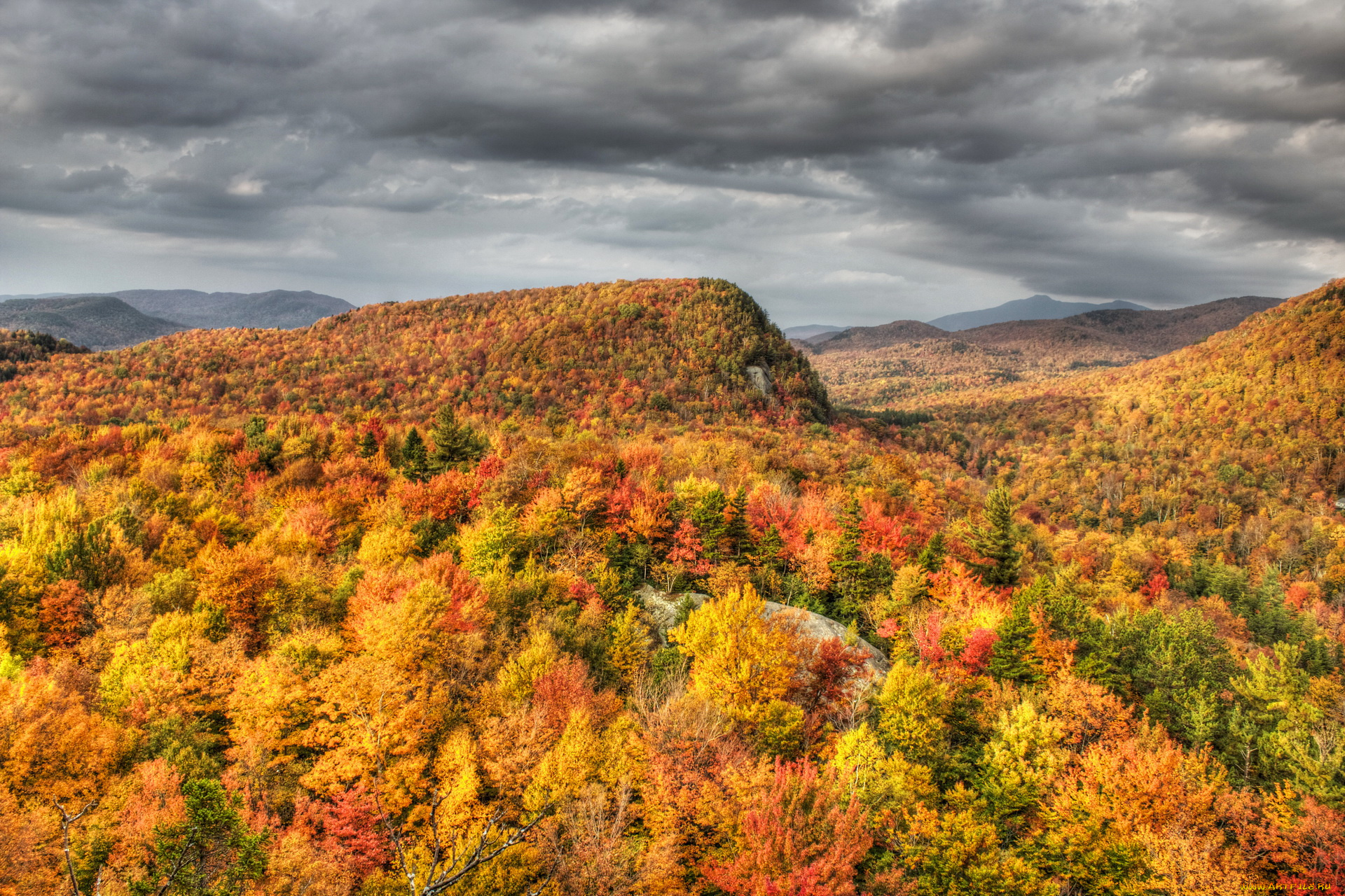 vermont, природа, горы, осень