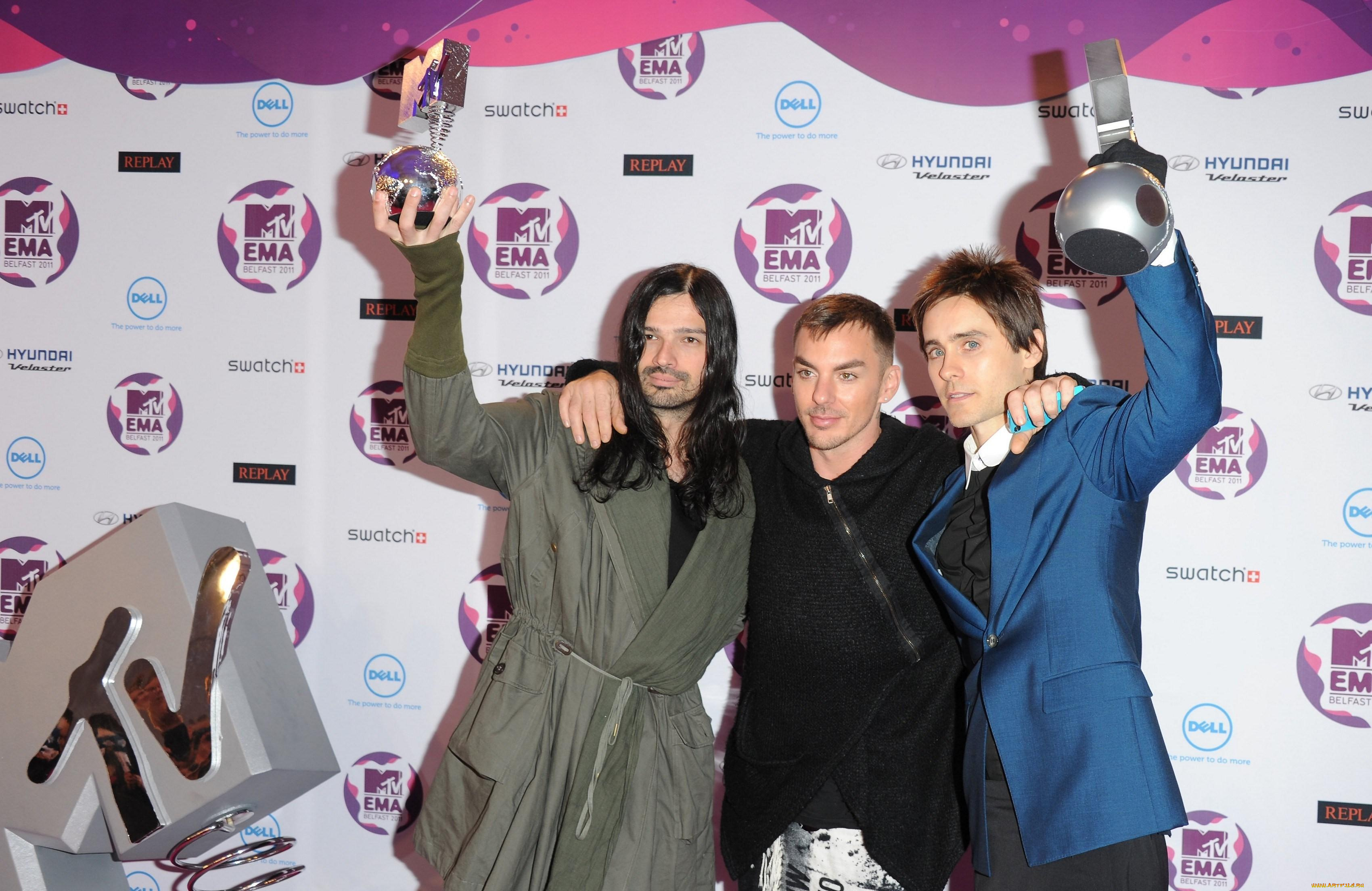 музыка, 30, seconds, to, mars, премия, ema, джаред, лето, tomo, milichevic, jared, leto, shannon, mtv