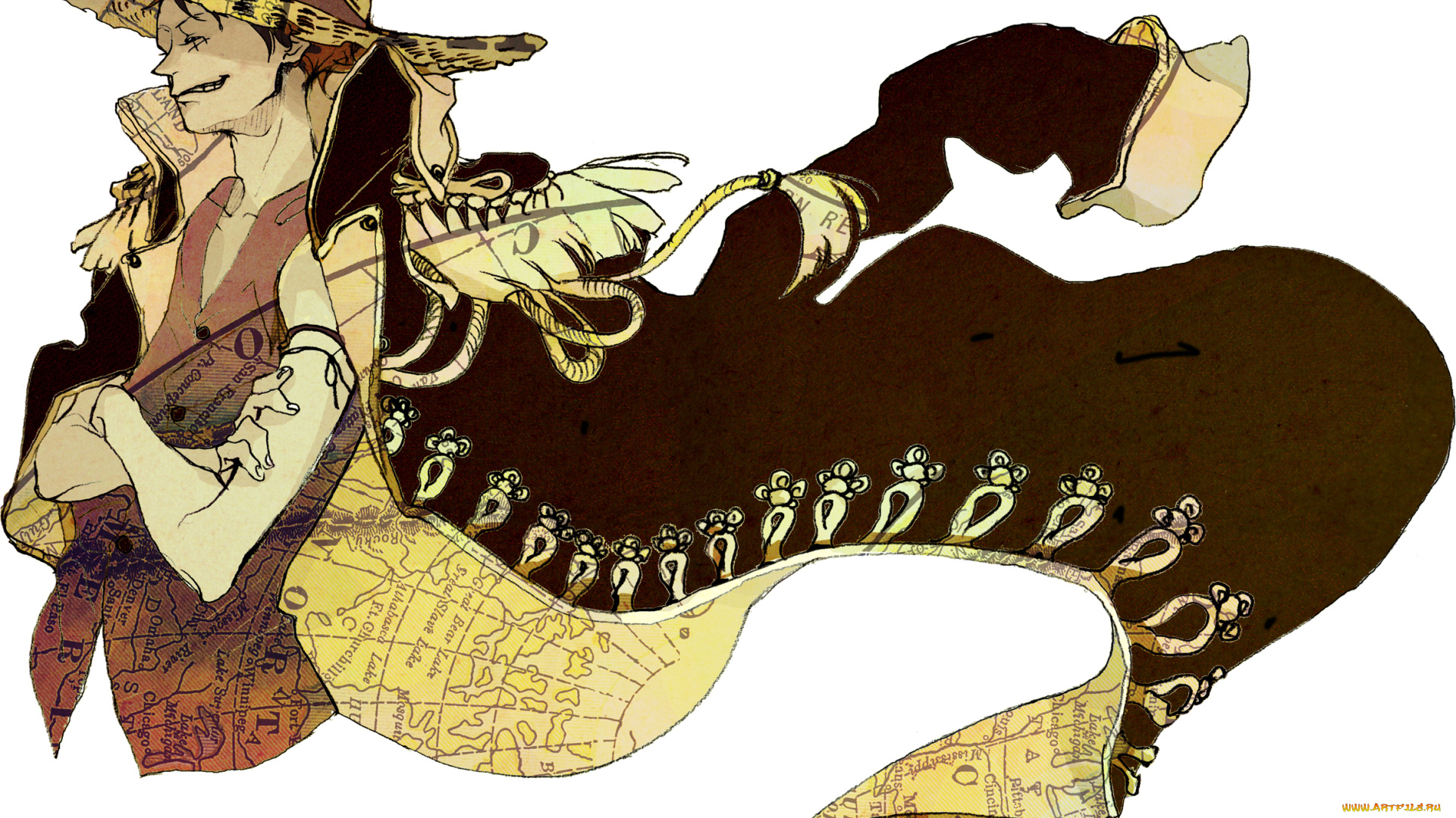 аниме, one, piece, one, piece, monkey, d, luffy