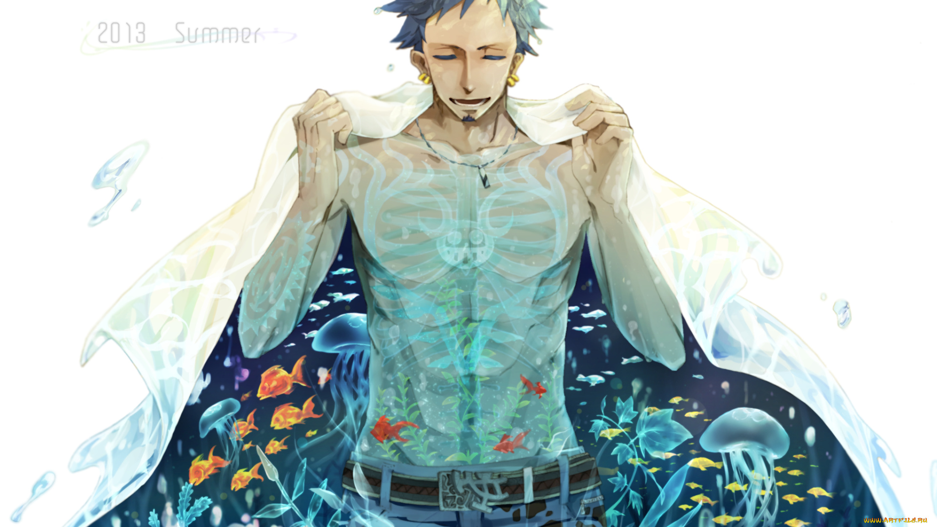 аниме, one, piece, one, piece, trafalgar, law