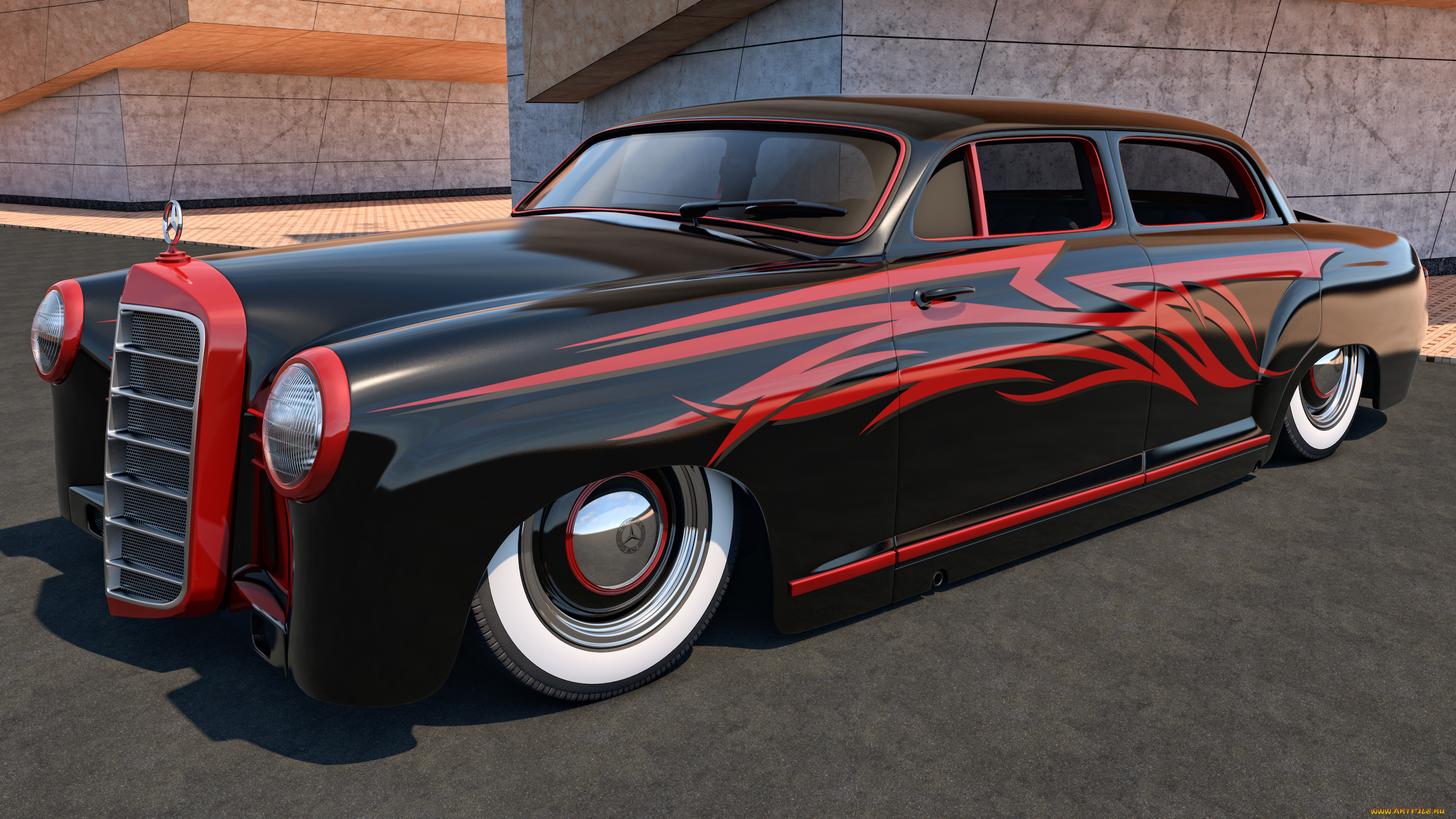 автомобили, 3д, 180, benz, mercedes, 1953