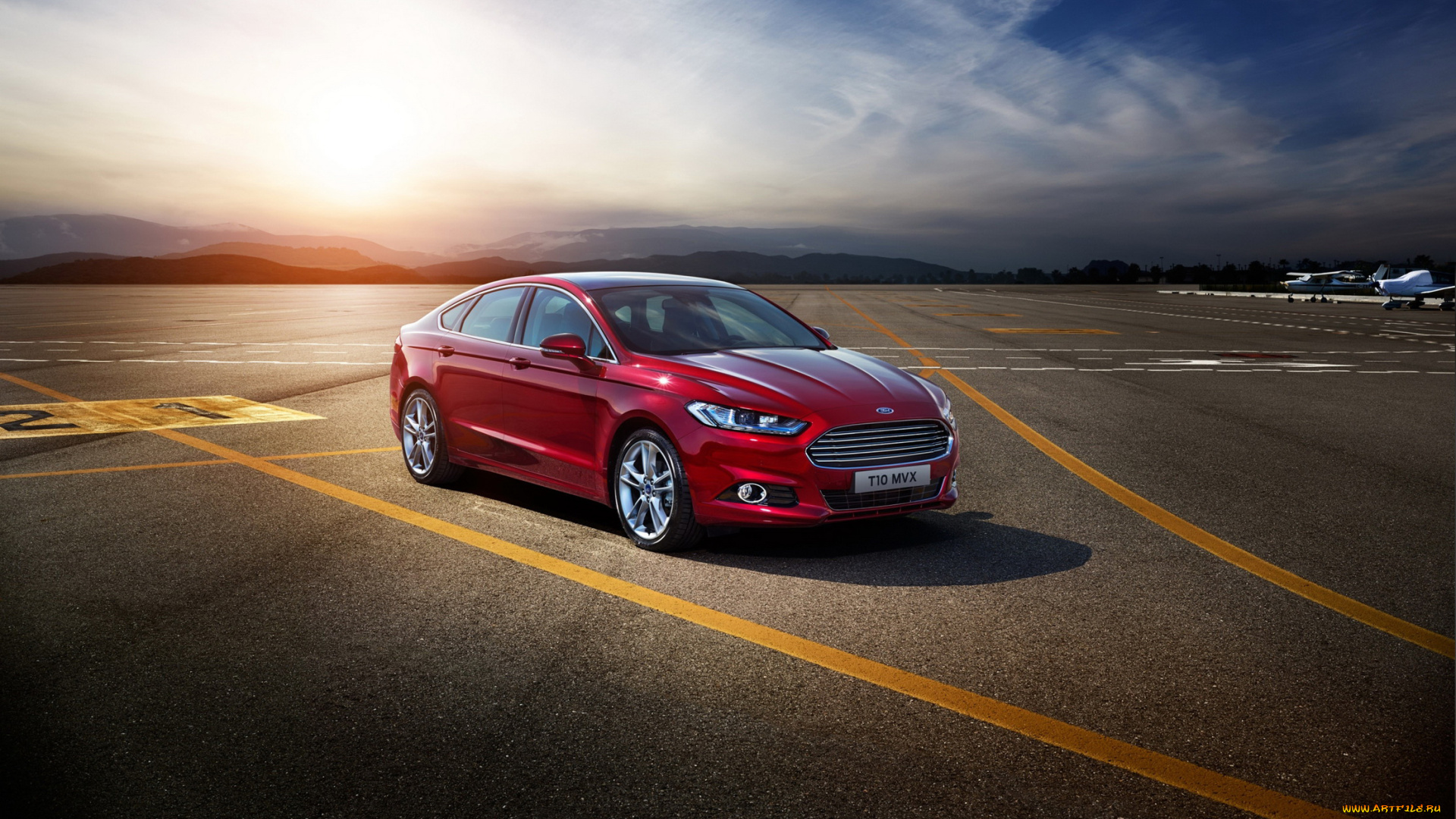 2015, ford, mondeo, автомобили, ford, ночь, mondeo, красный, металлик