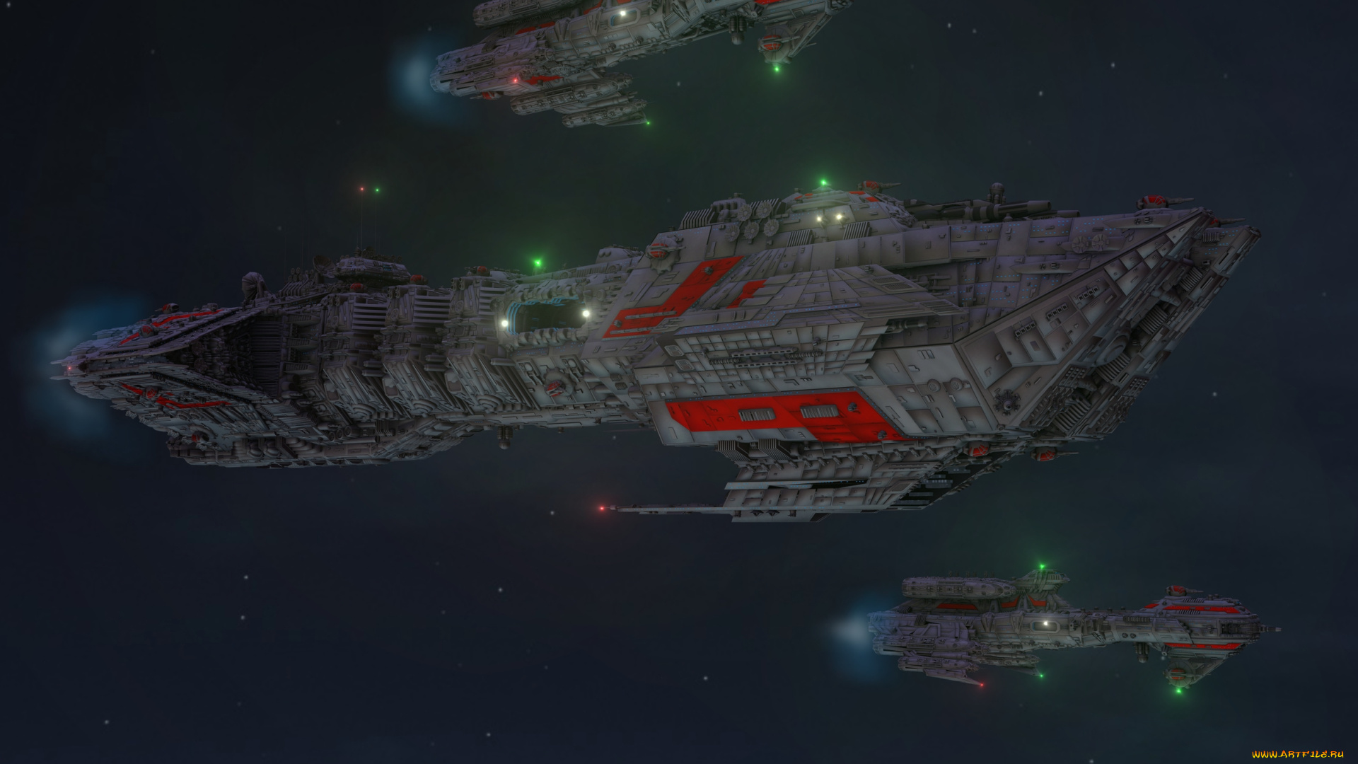 космос, арт, звезды, космический, корабль, вселенная