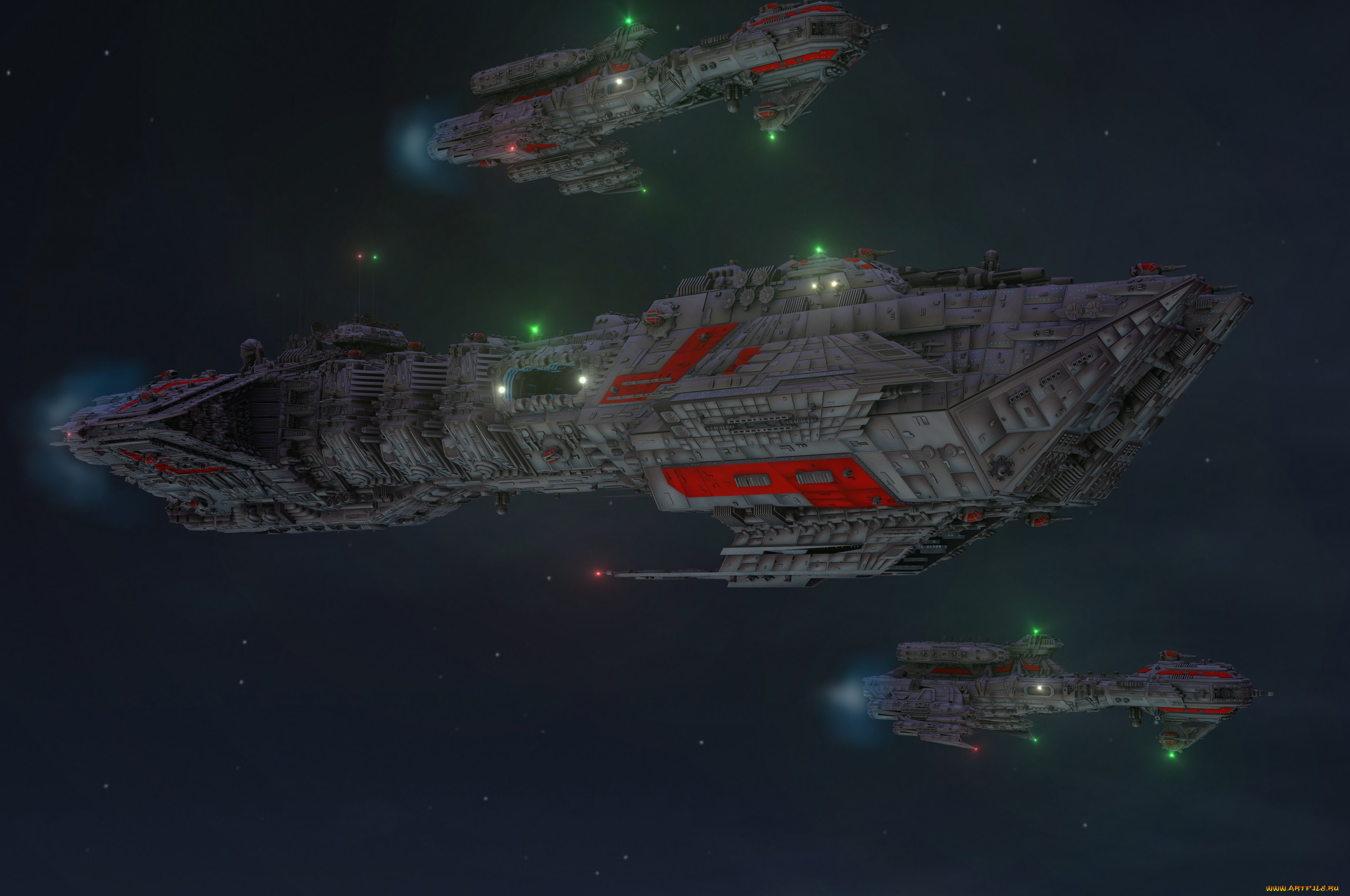 космос, арт, звезды, космический, корабль, вселенная