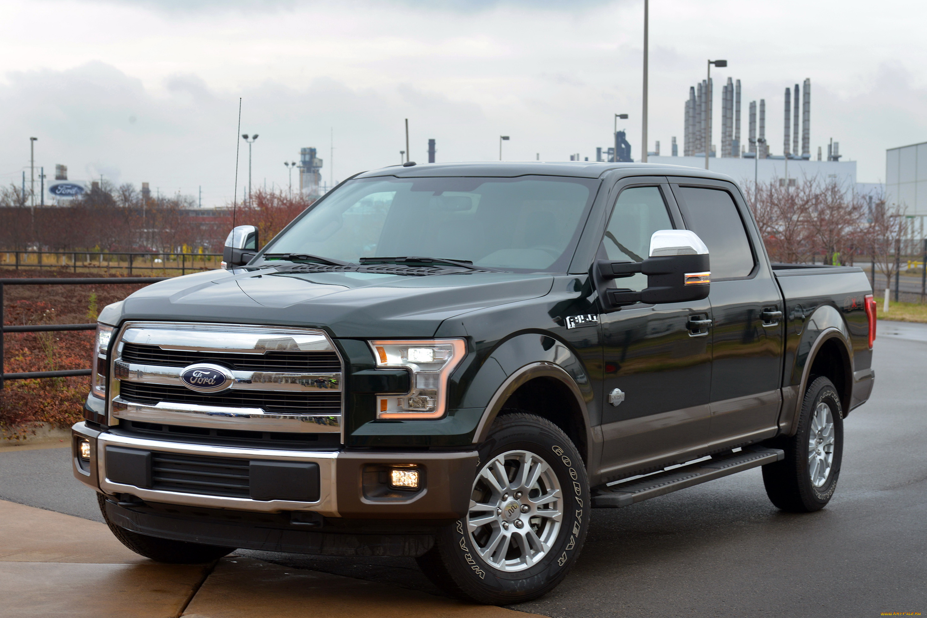 автомобили, ford, 2015г, f-150, king, ranch, темный, crew, super