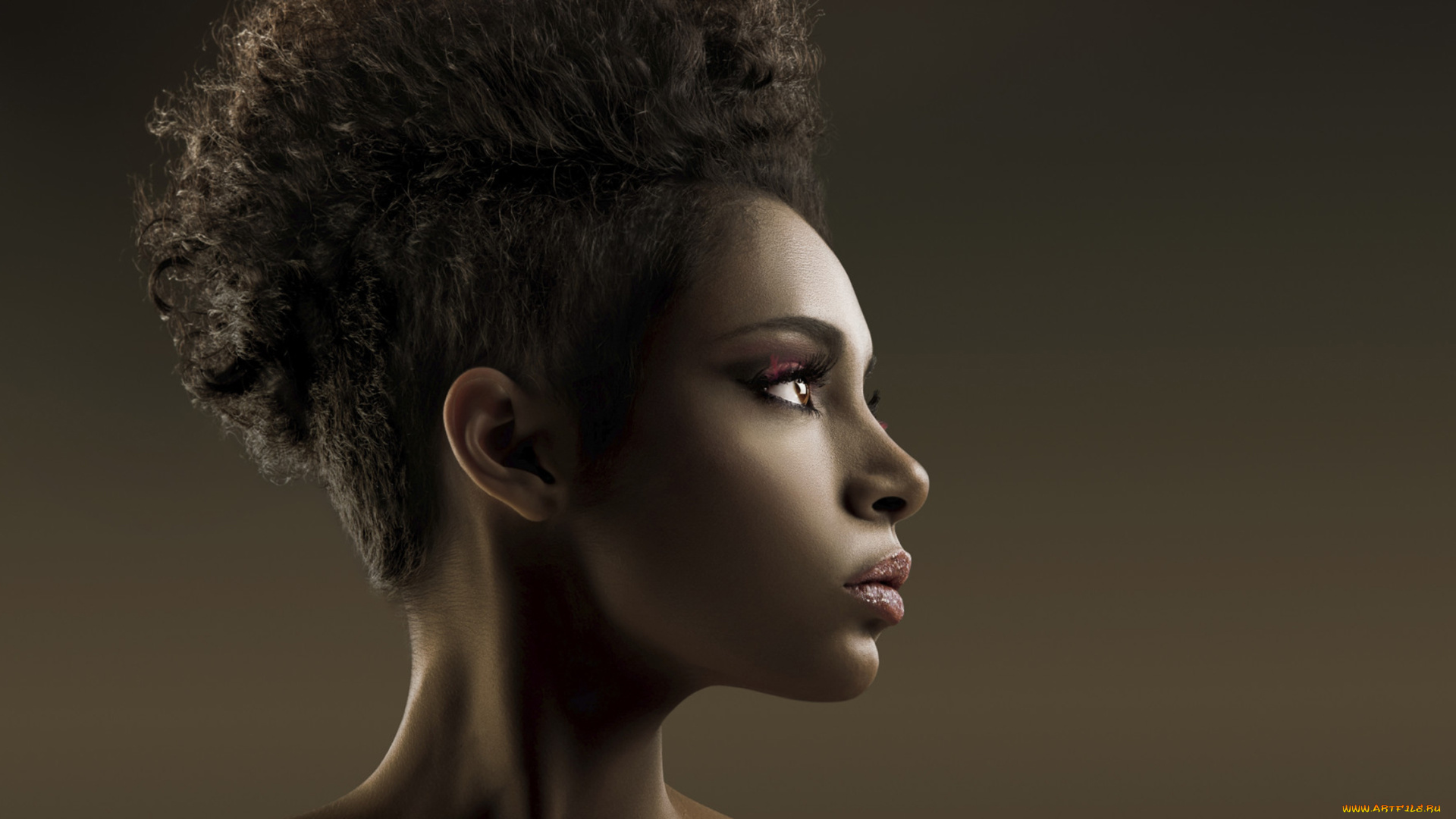 девушки, -unsort, , лица, , портреты, темнокожая, девушка, мулатка, причёска, модель, профиль, портрет, лицо