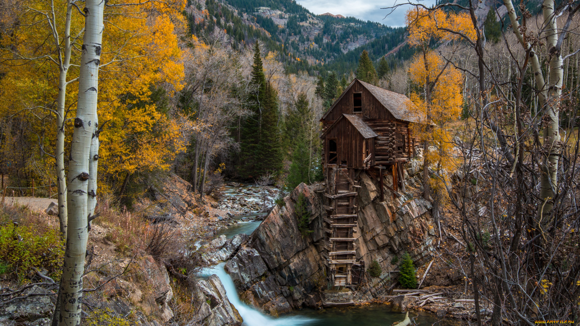 природа, водопады, водопад, лес, река