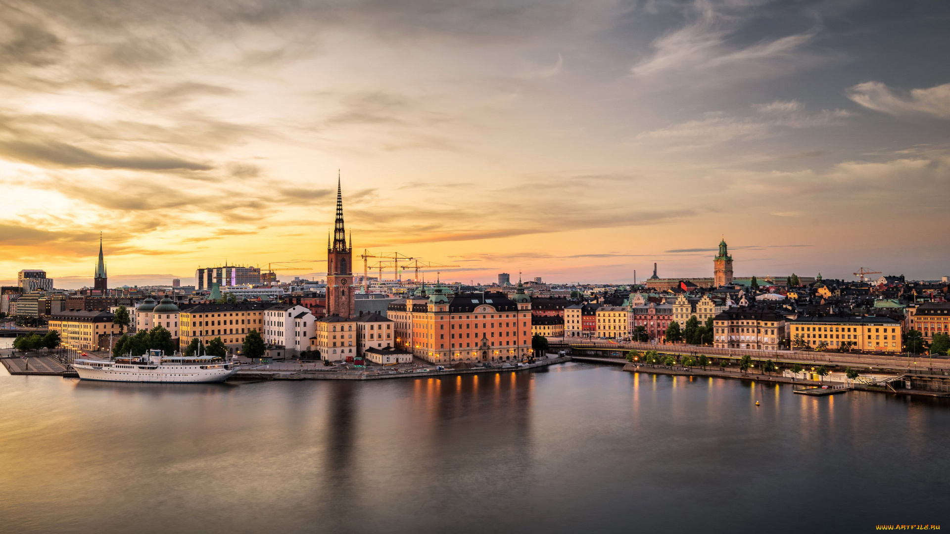 города, стокгольм, , швеция, панорама