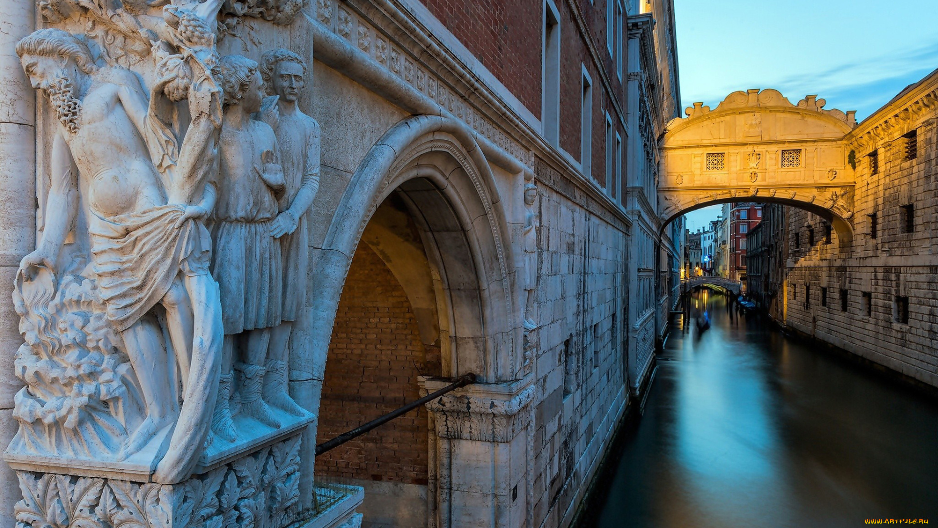 города, венеция, , италия, рельефы, здания, канал, мостик