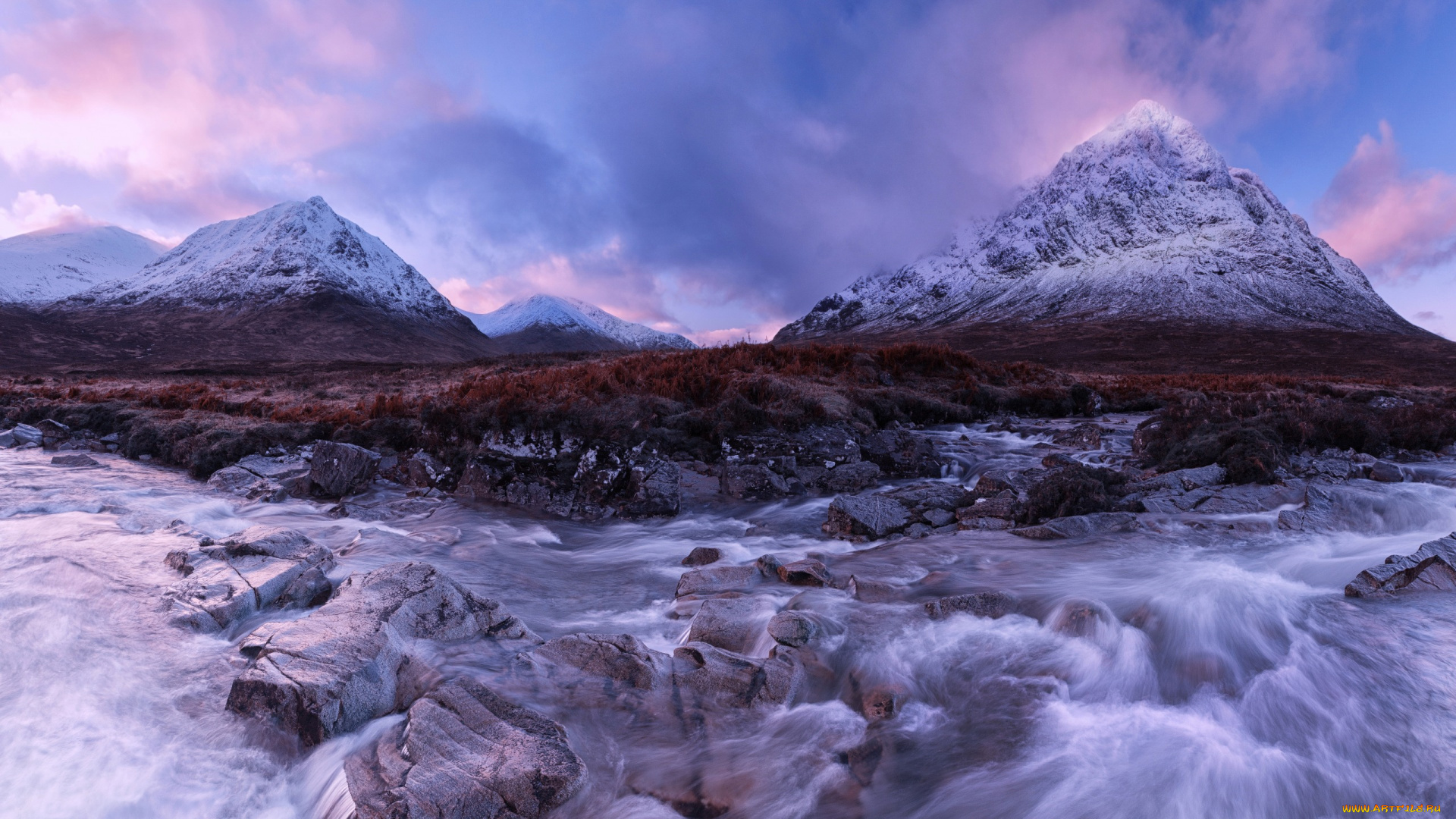 природа, реки, озера, река, горы, снег