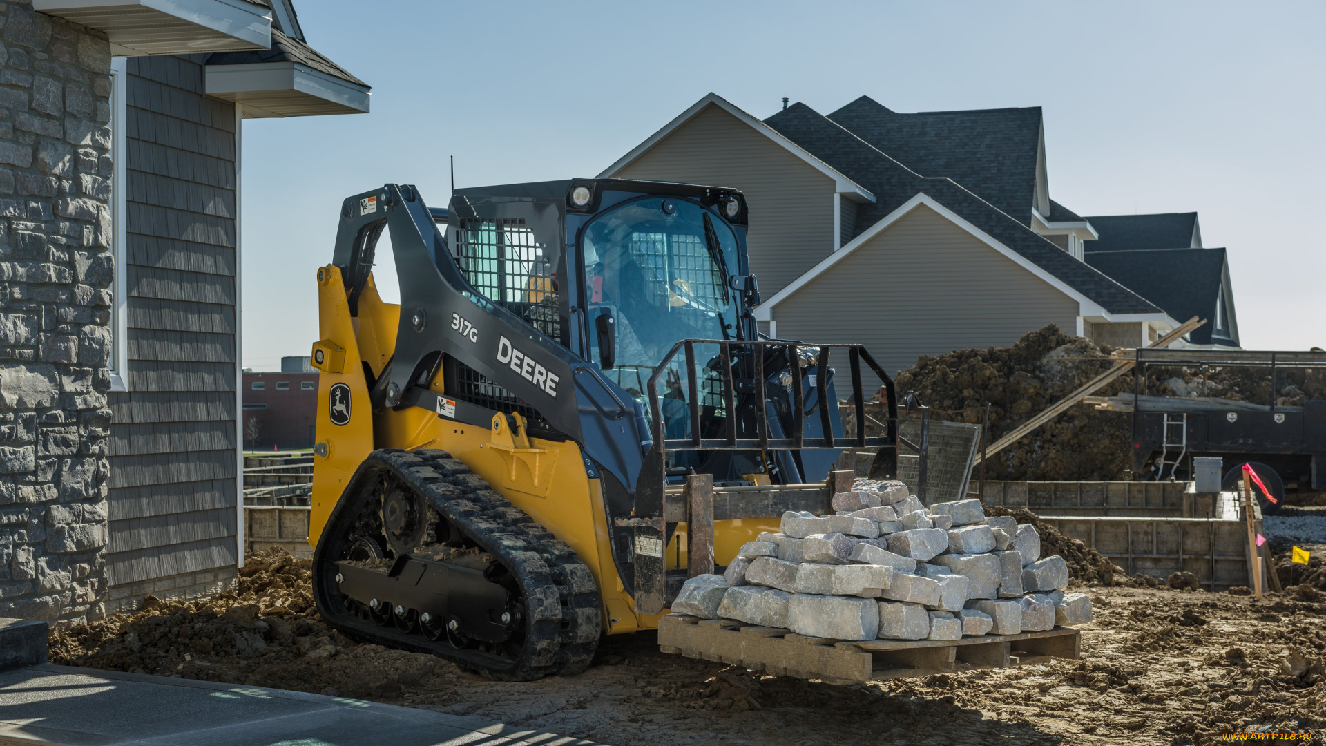 техника, фронтальные, погрузчики, john, deere