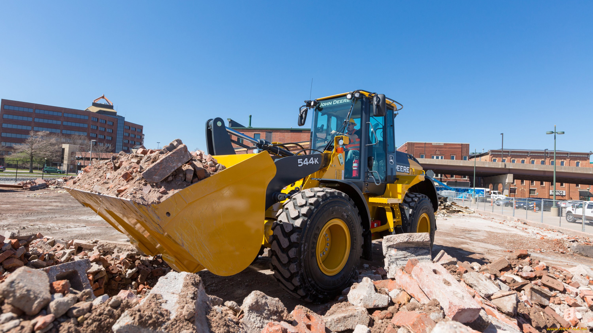 техника, фронтальные, погрузчики, john, deere