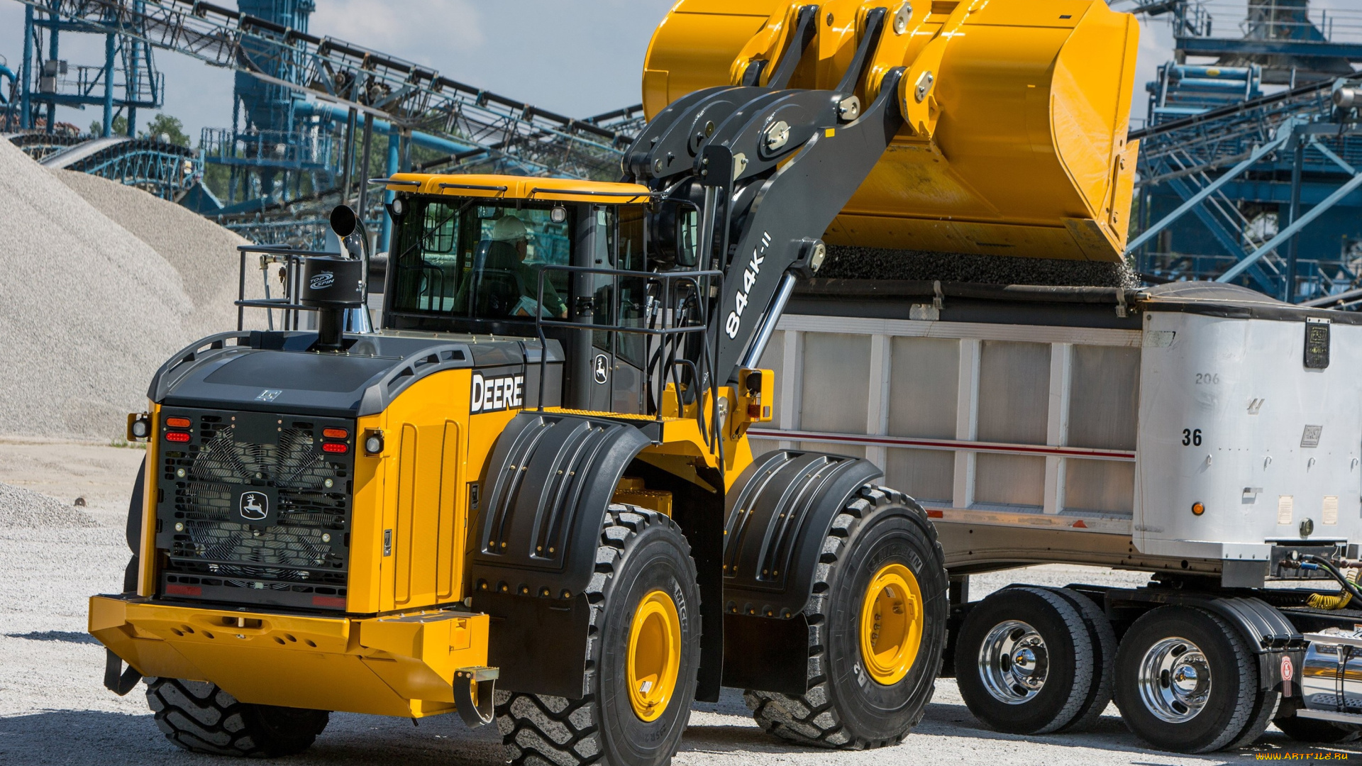 техника, фронтальные, погрузчики, john, deere