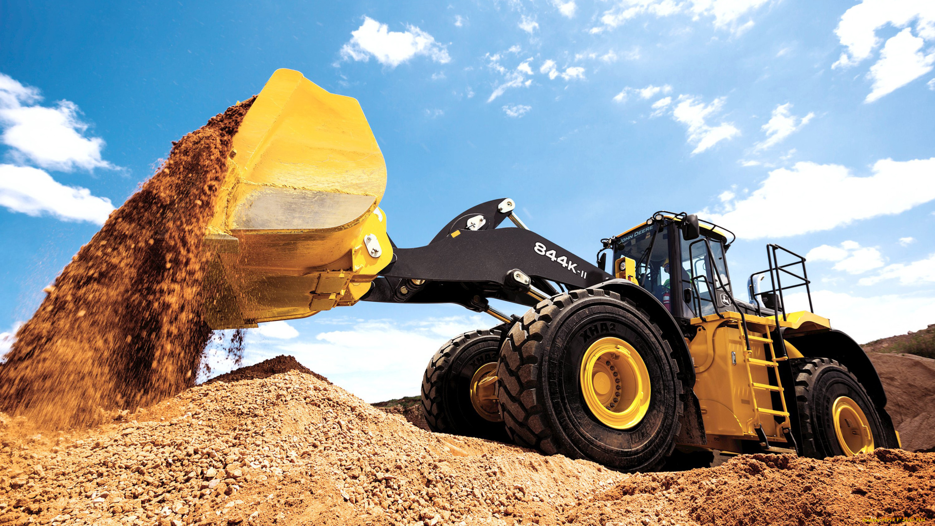 техника, фронтальные, погрузчики, john, deere