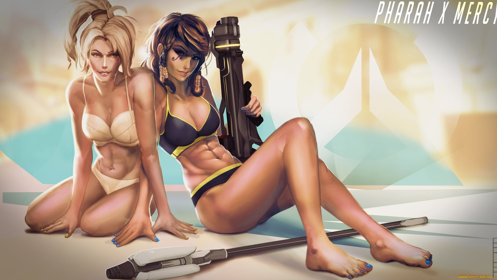 видео, игры, overwatch, оружие, девушки