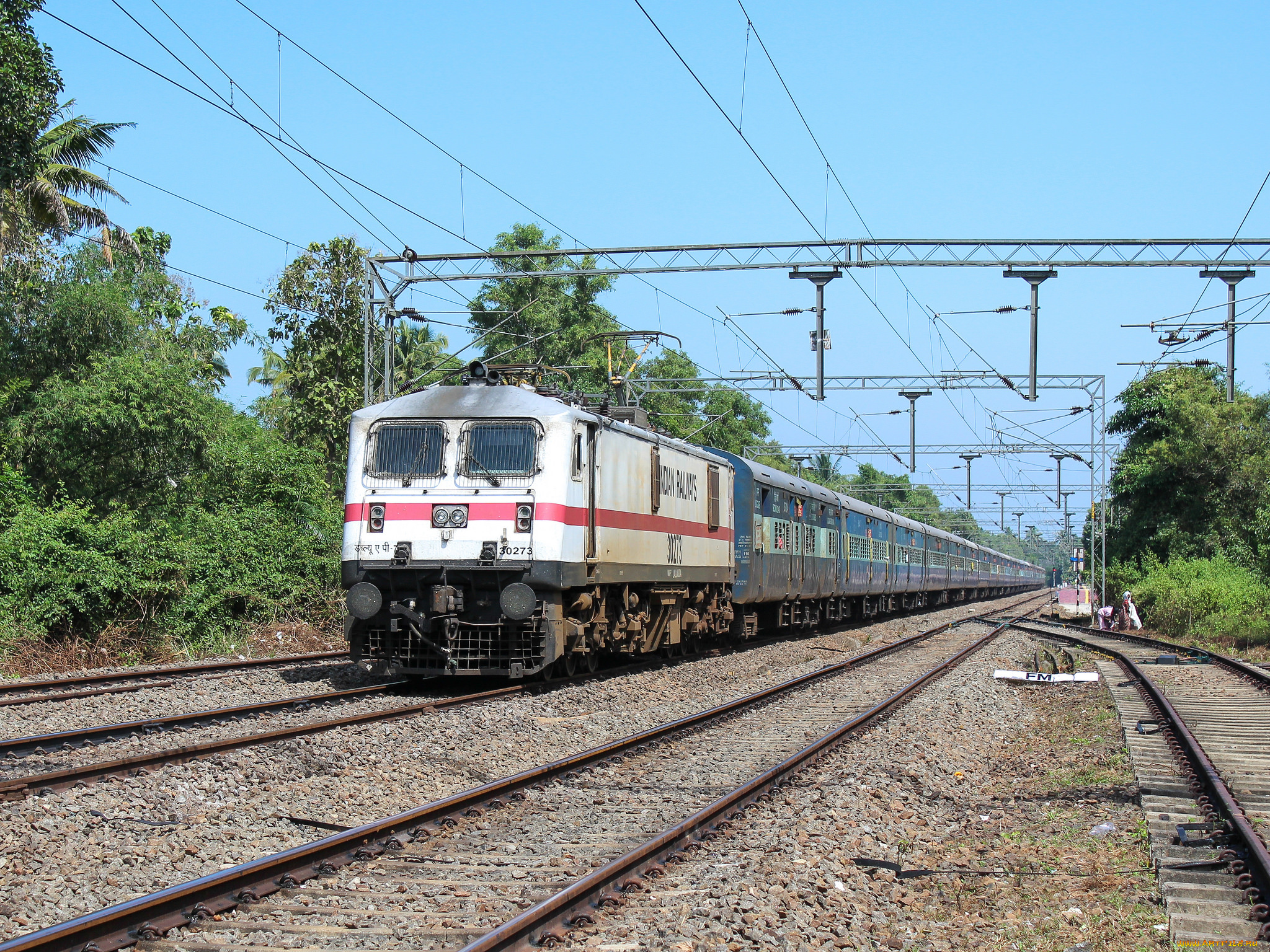 техника, электровозы, локомотив, рельсы, состав