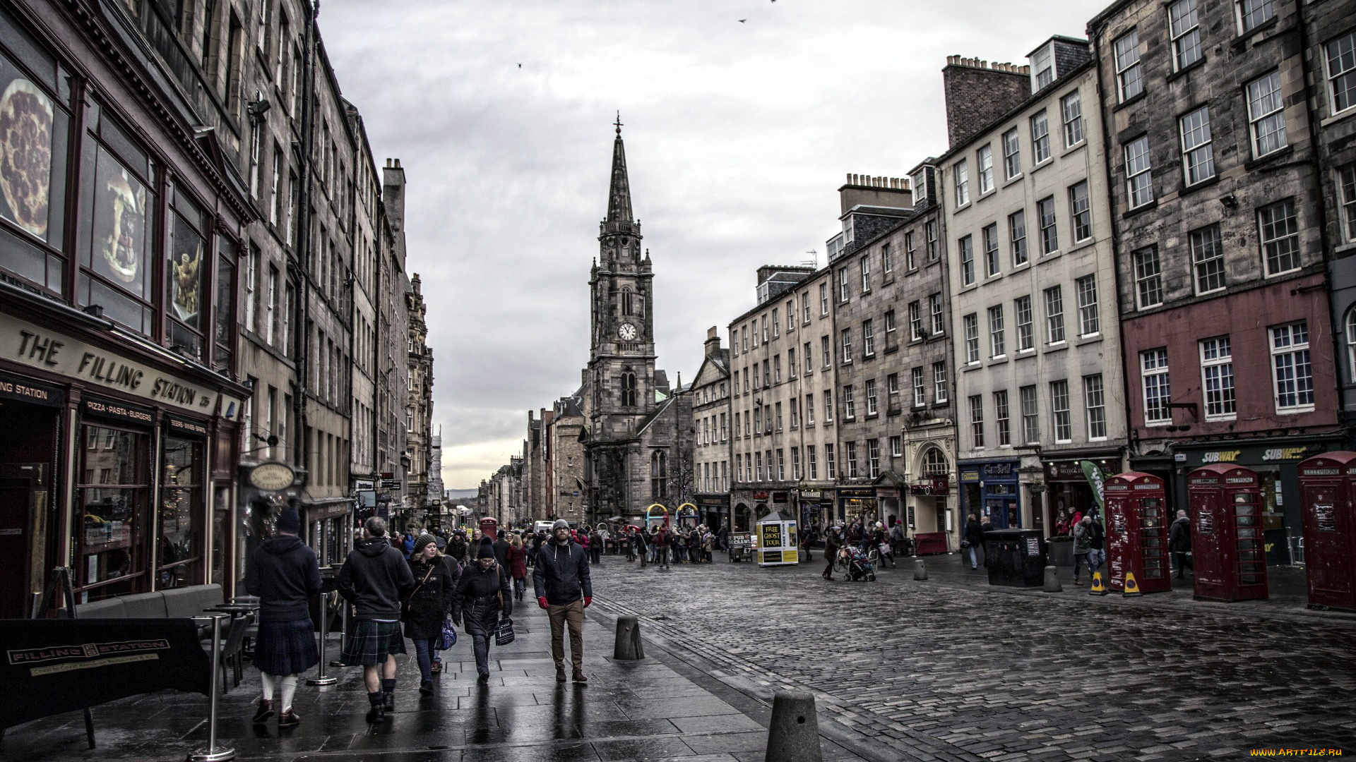 города, эдинбург, , шотландия, фото, черно-белое