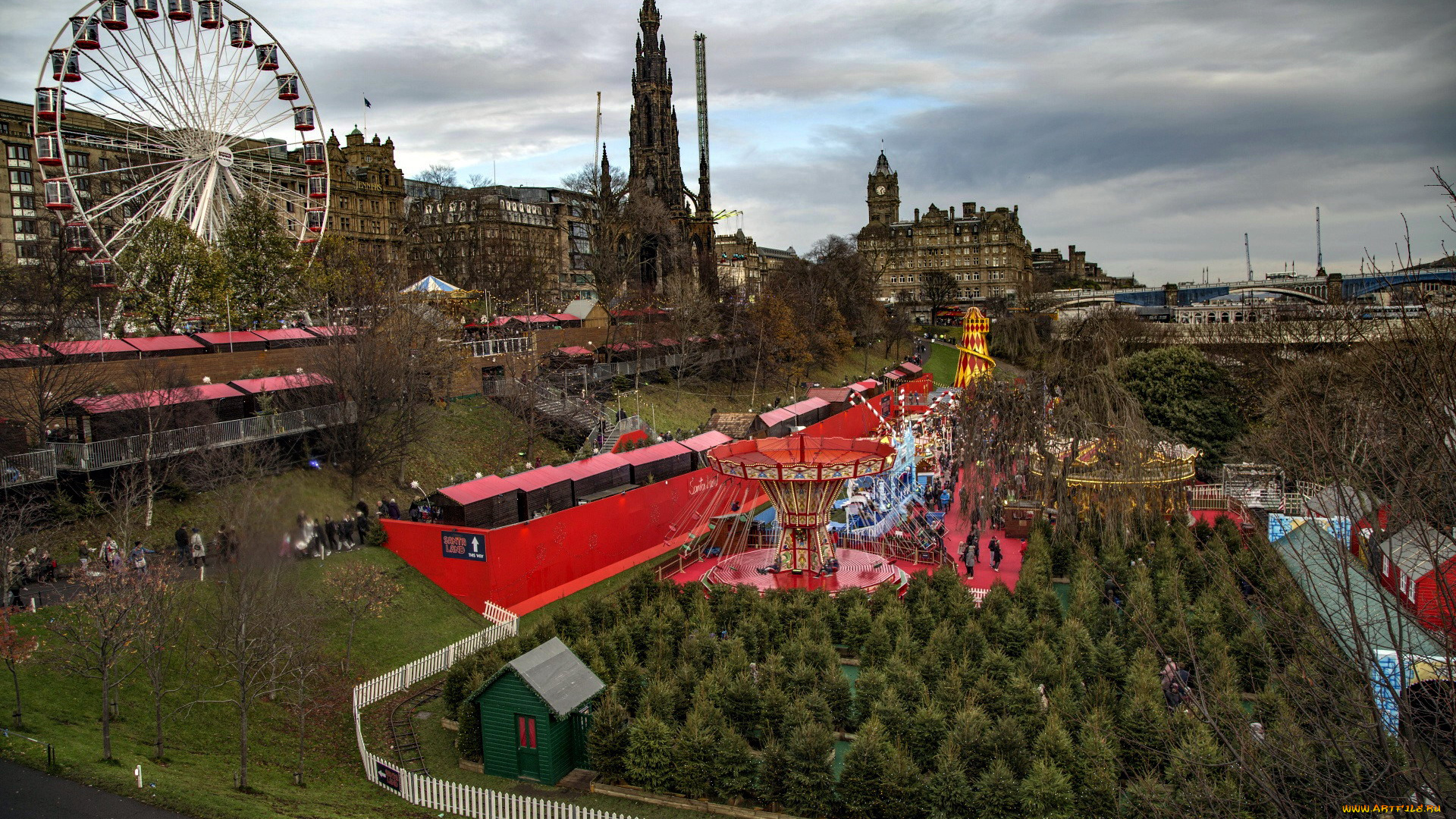 города, эдинбург, , шотландия, ярмарка