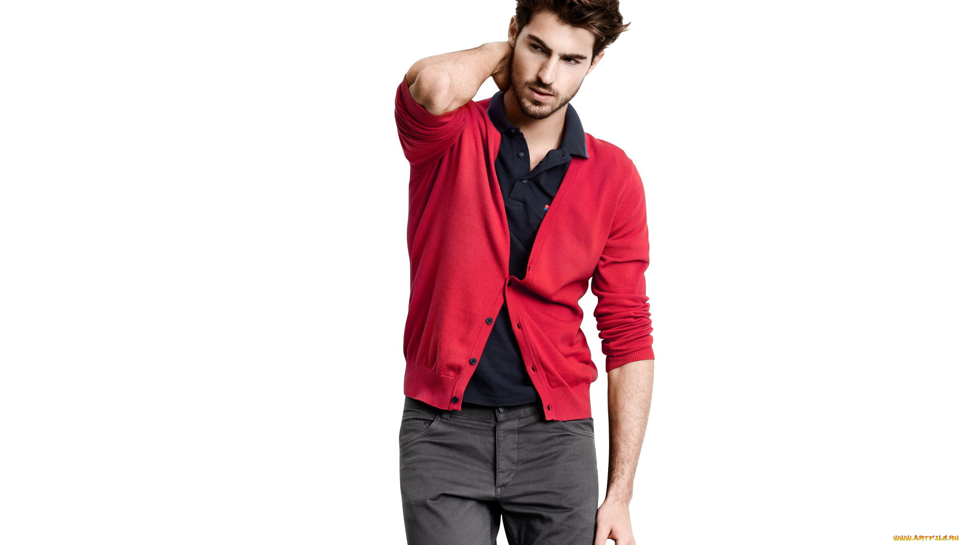 мужчины, -, unsort, шатен, брюки, поло, antonio, navas, кофта, щетина