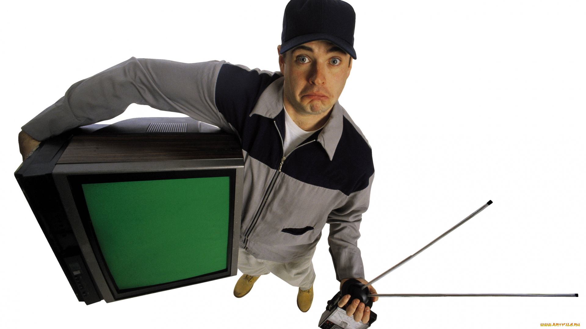 мужчины, -, unsort, телемастер, антенна, телевизор