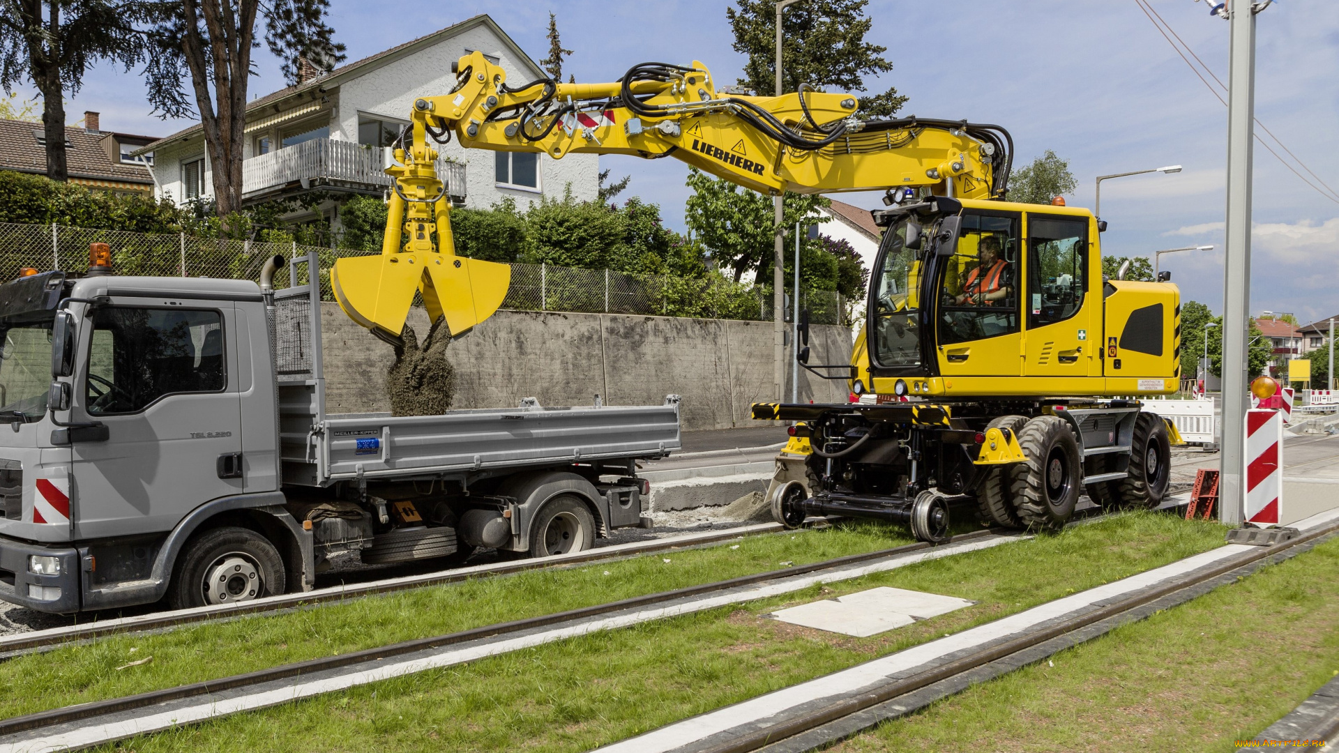 техника, экскаваторы, liebherr