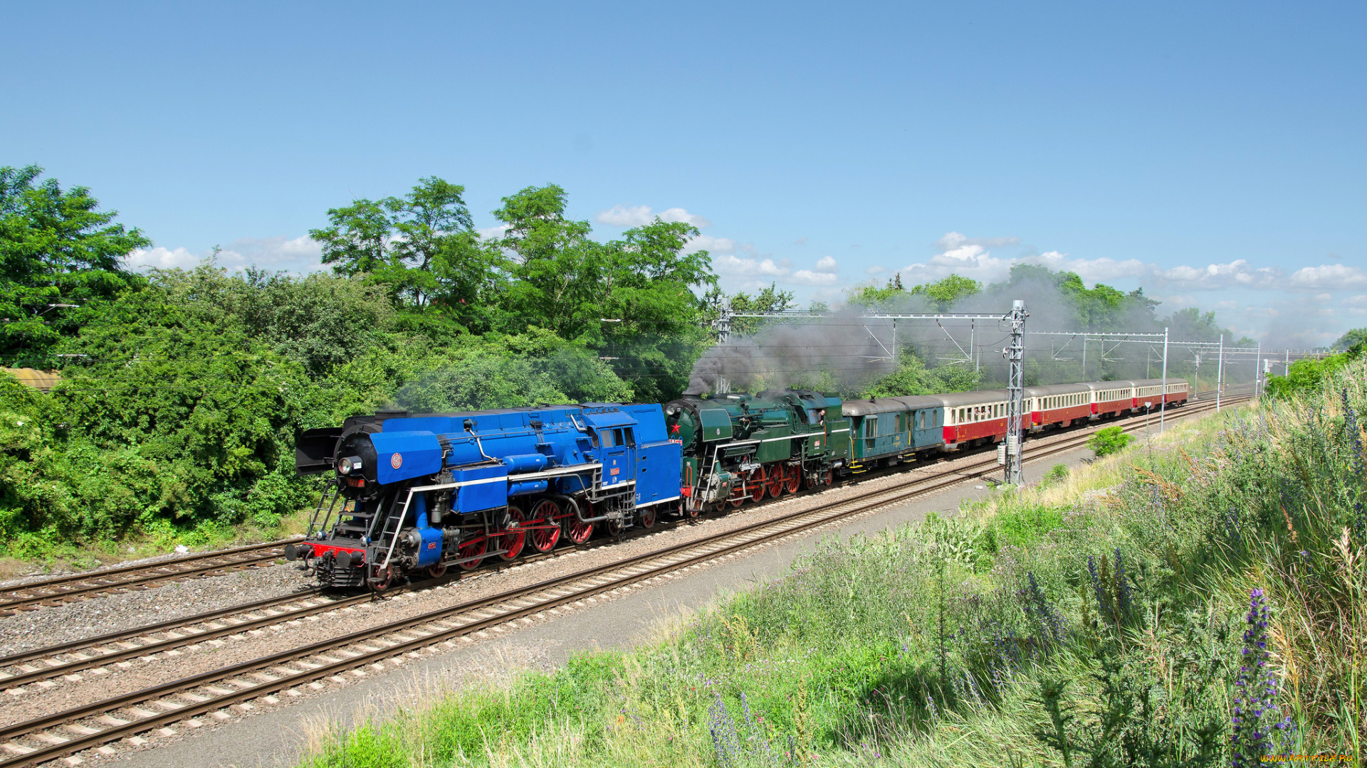 техника, паровозы, состав, локомотив